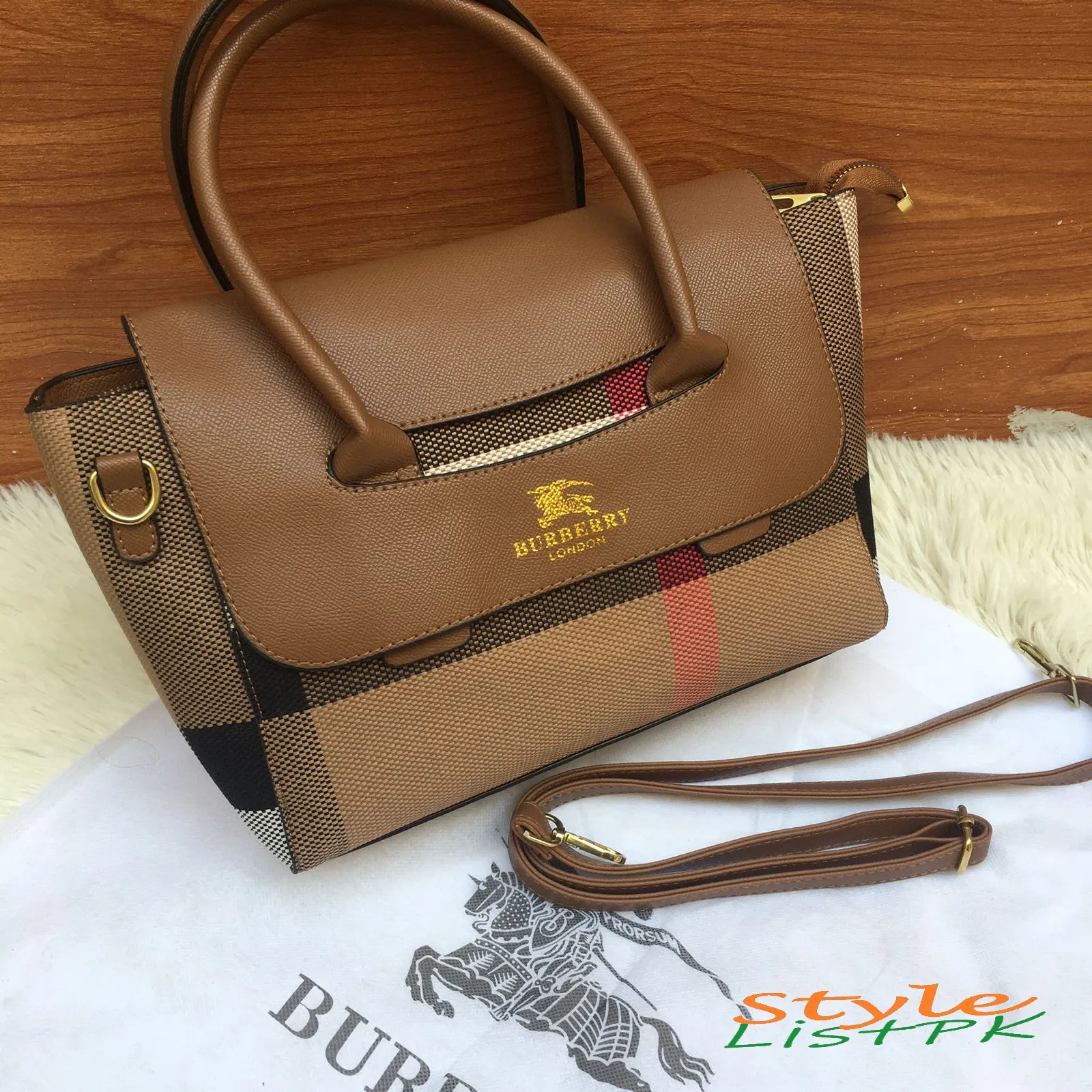 Burberry Tote Bag With Long Strap 