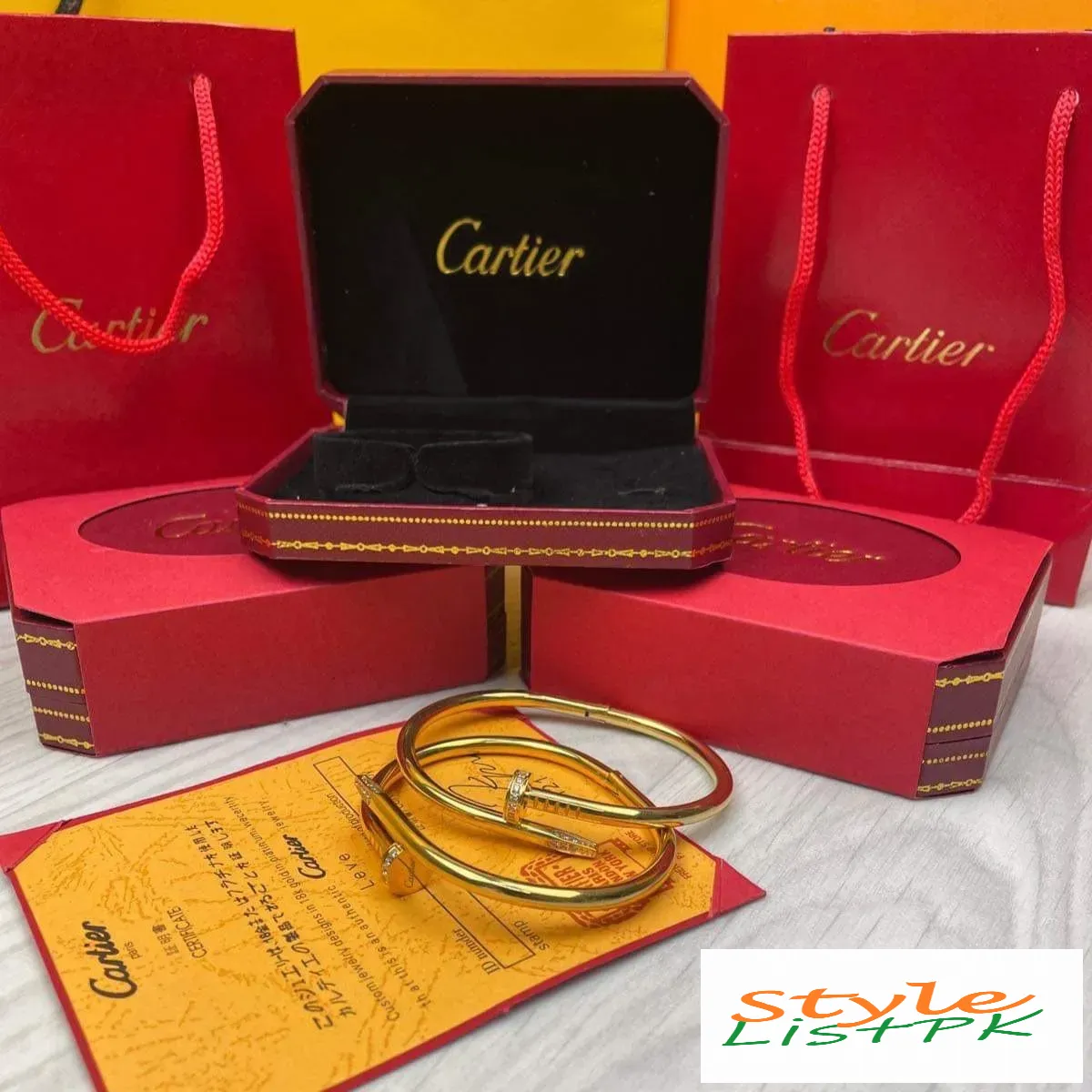Cartier Nail Bangle Stones