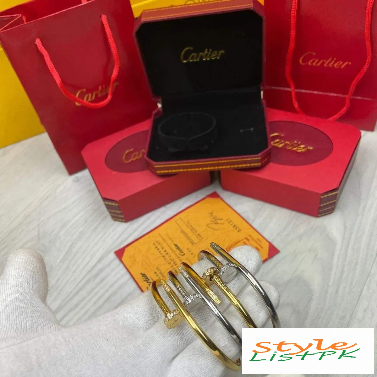 Cartier Nail Bangle Stones