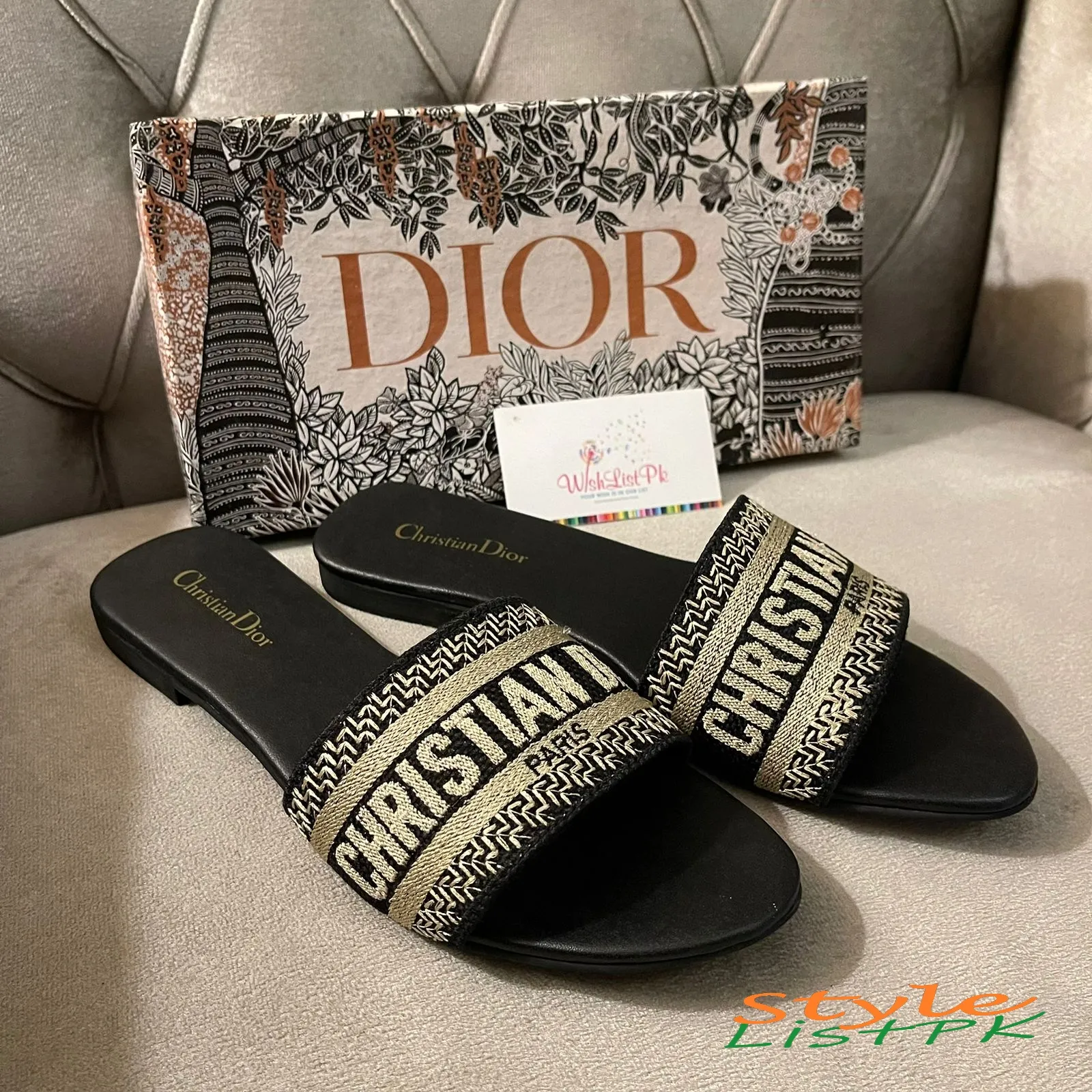 Cd Slippers Embroidered 