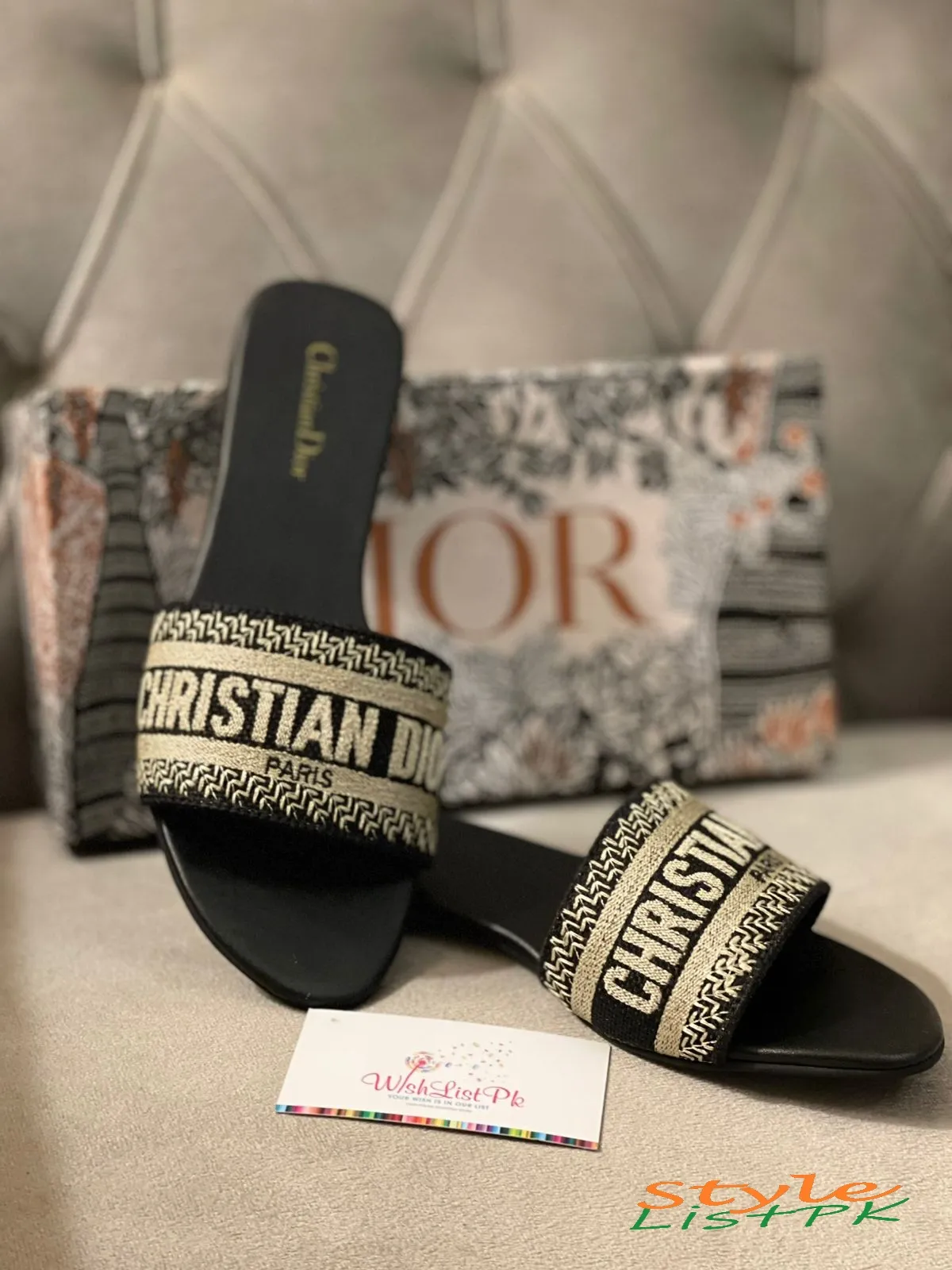 Cd Slippers Embroidered 