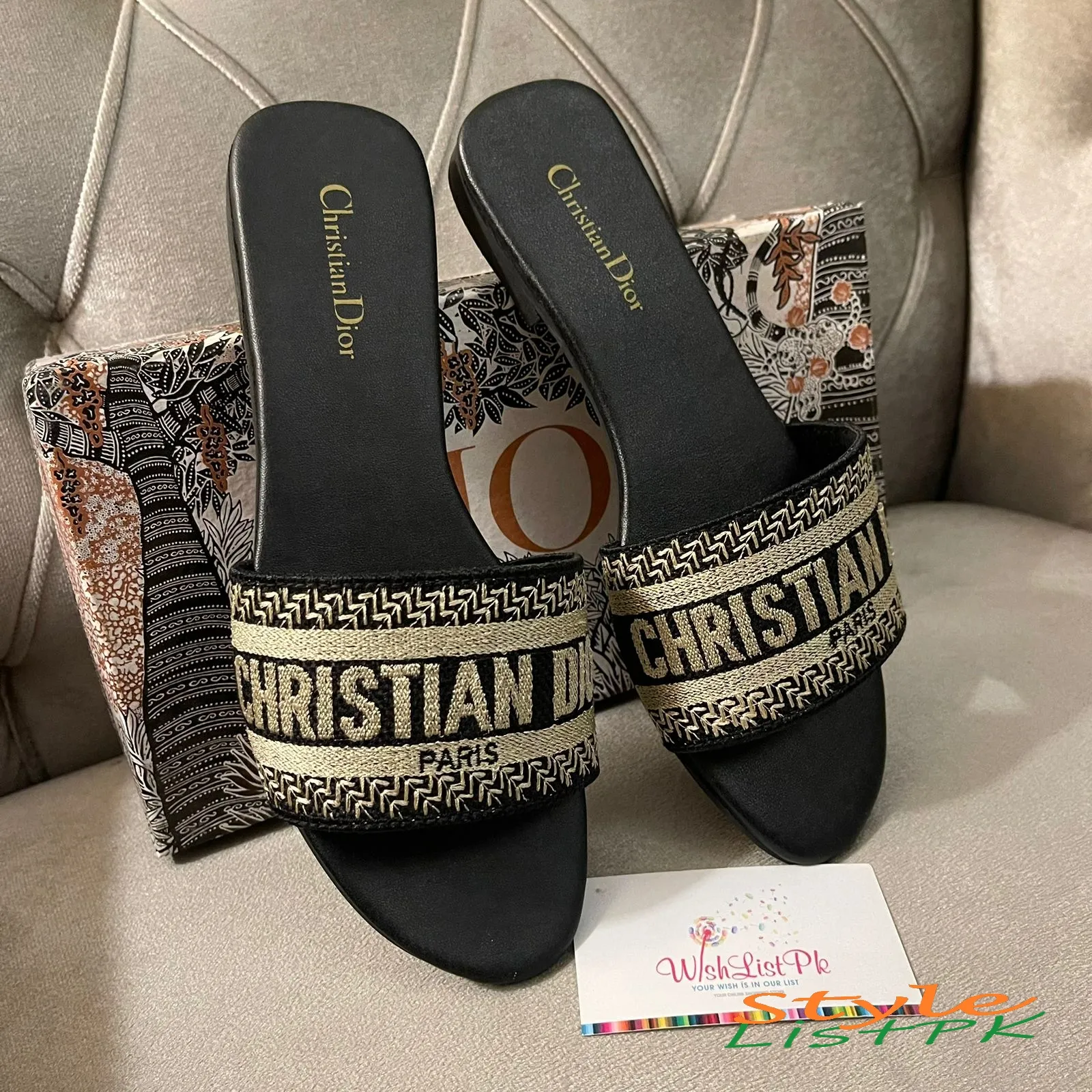 Cd Slippers Embroidered 