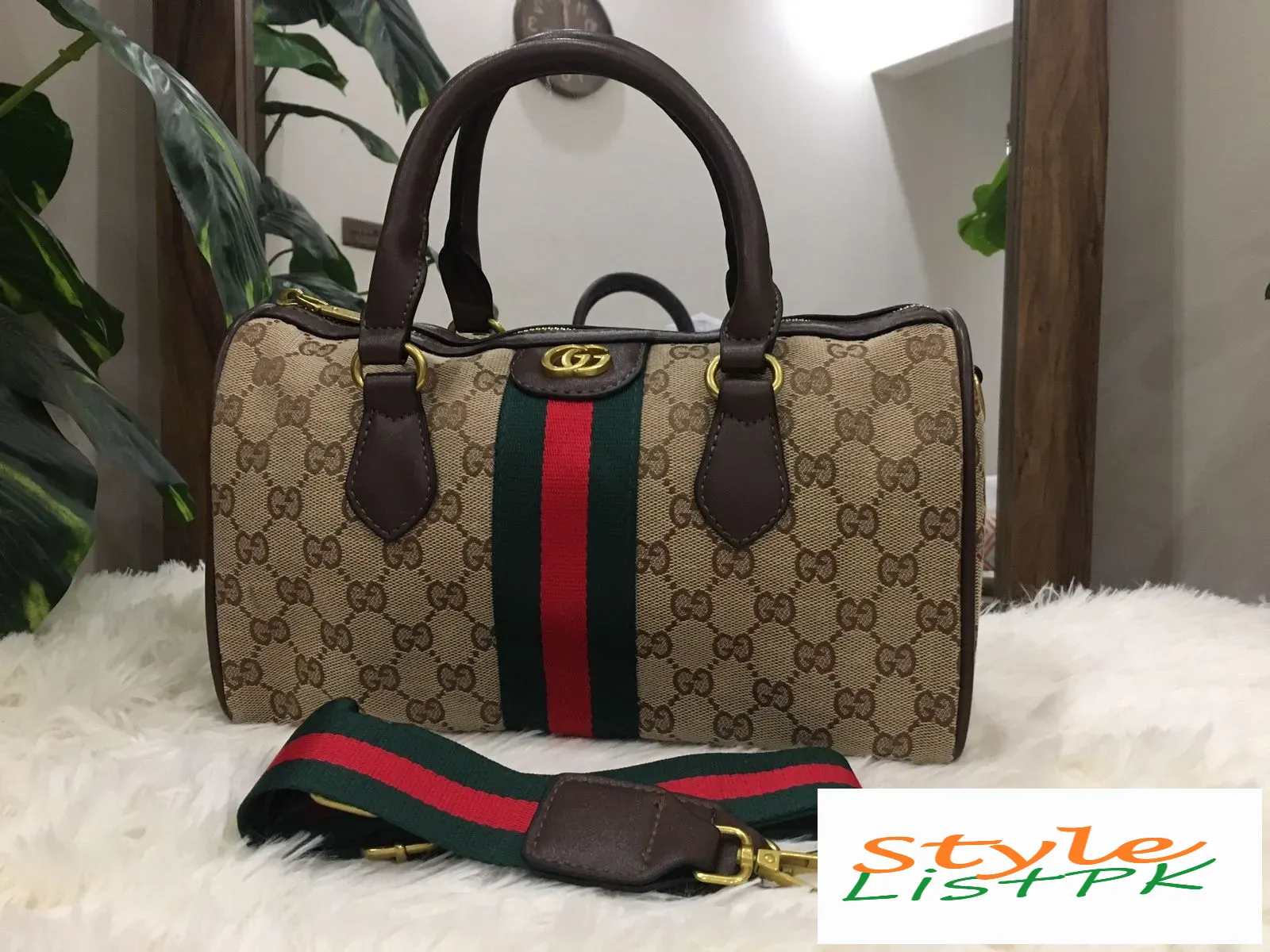 Gucci Canvas Duffle Handbag 