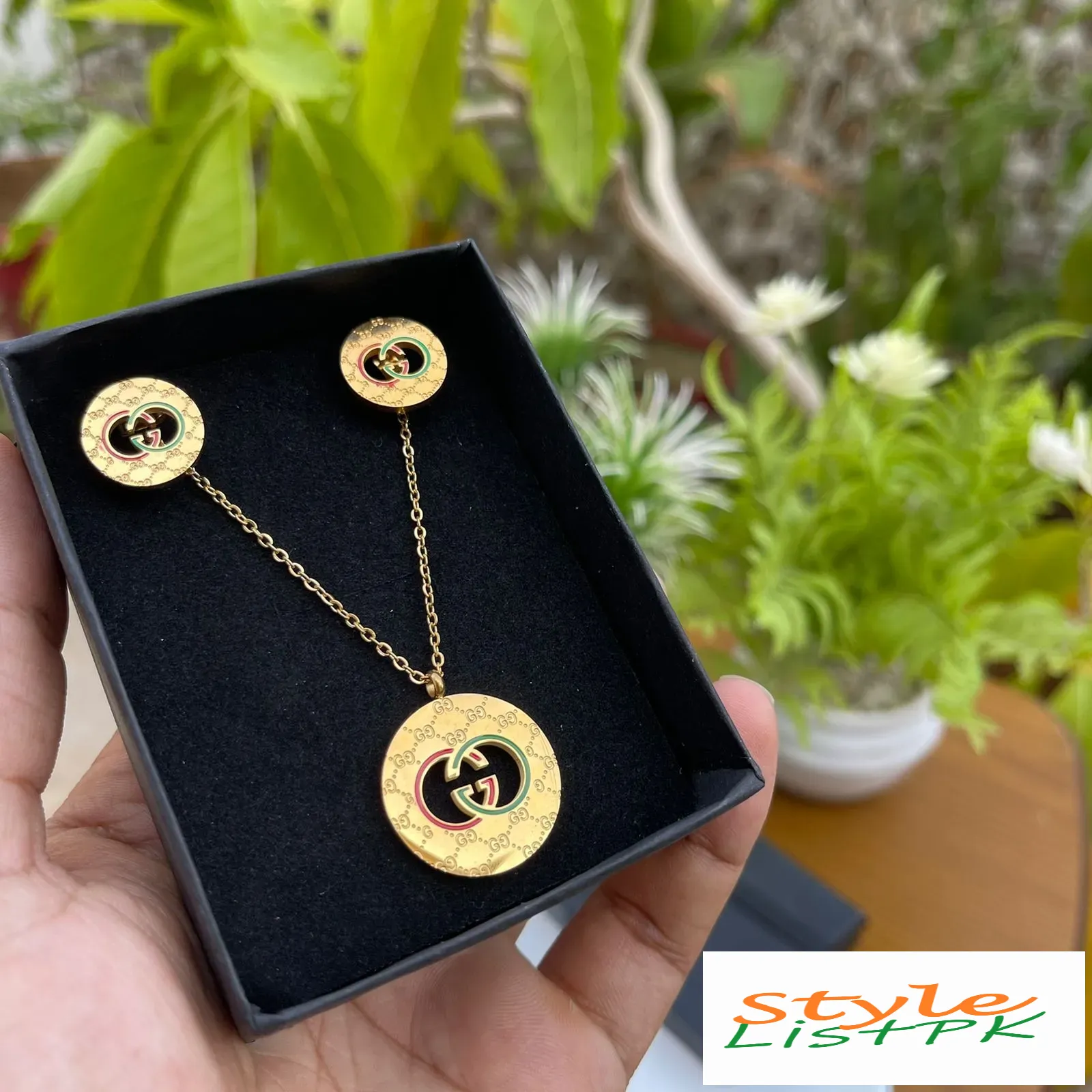 Gucci Chain Pendant With Earrings