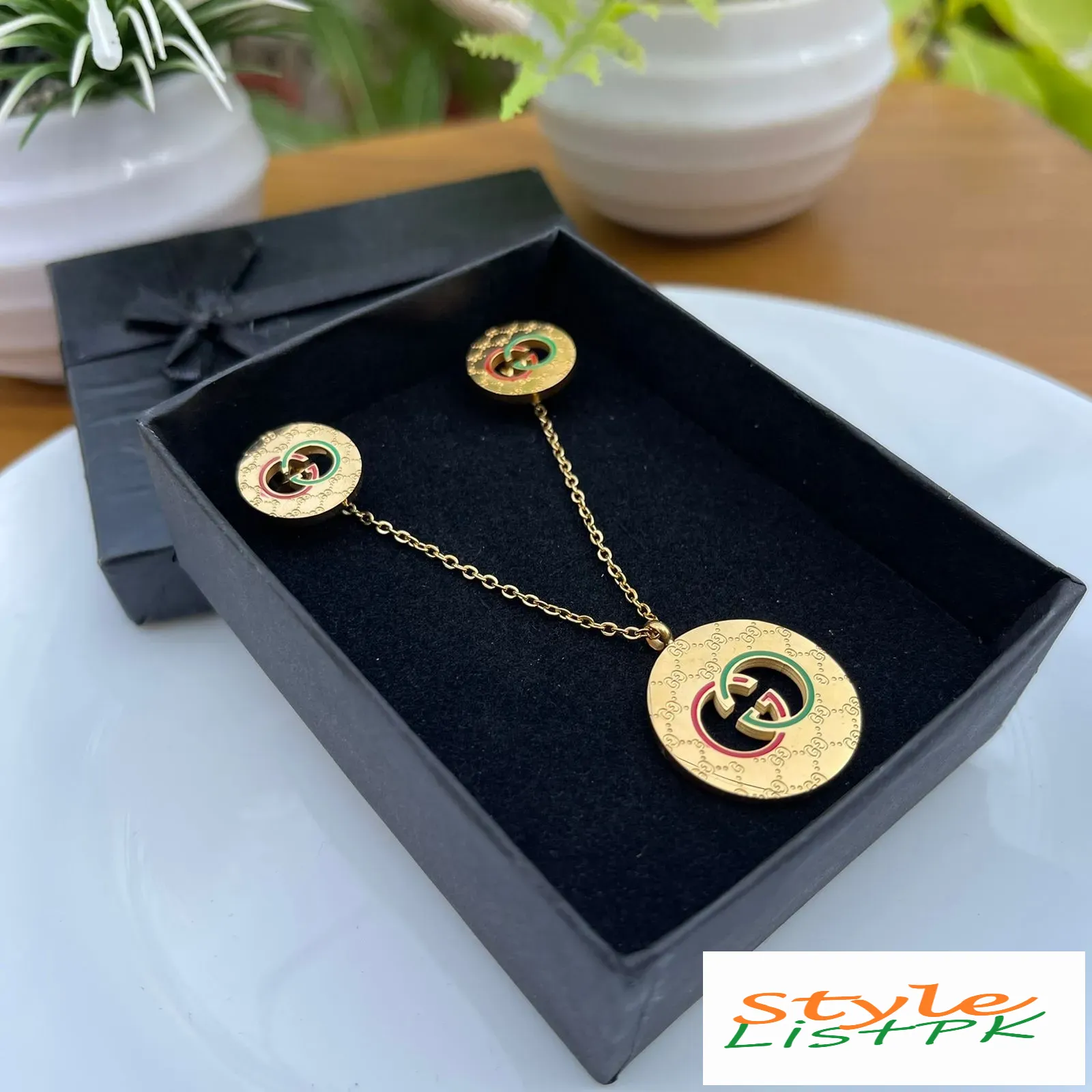 Gucci Chain Pendant With Earrings