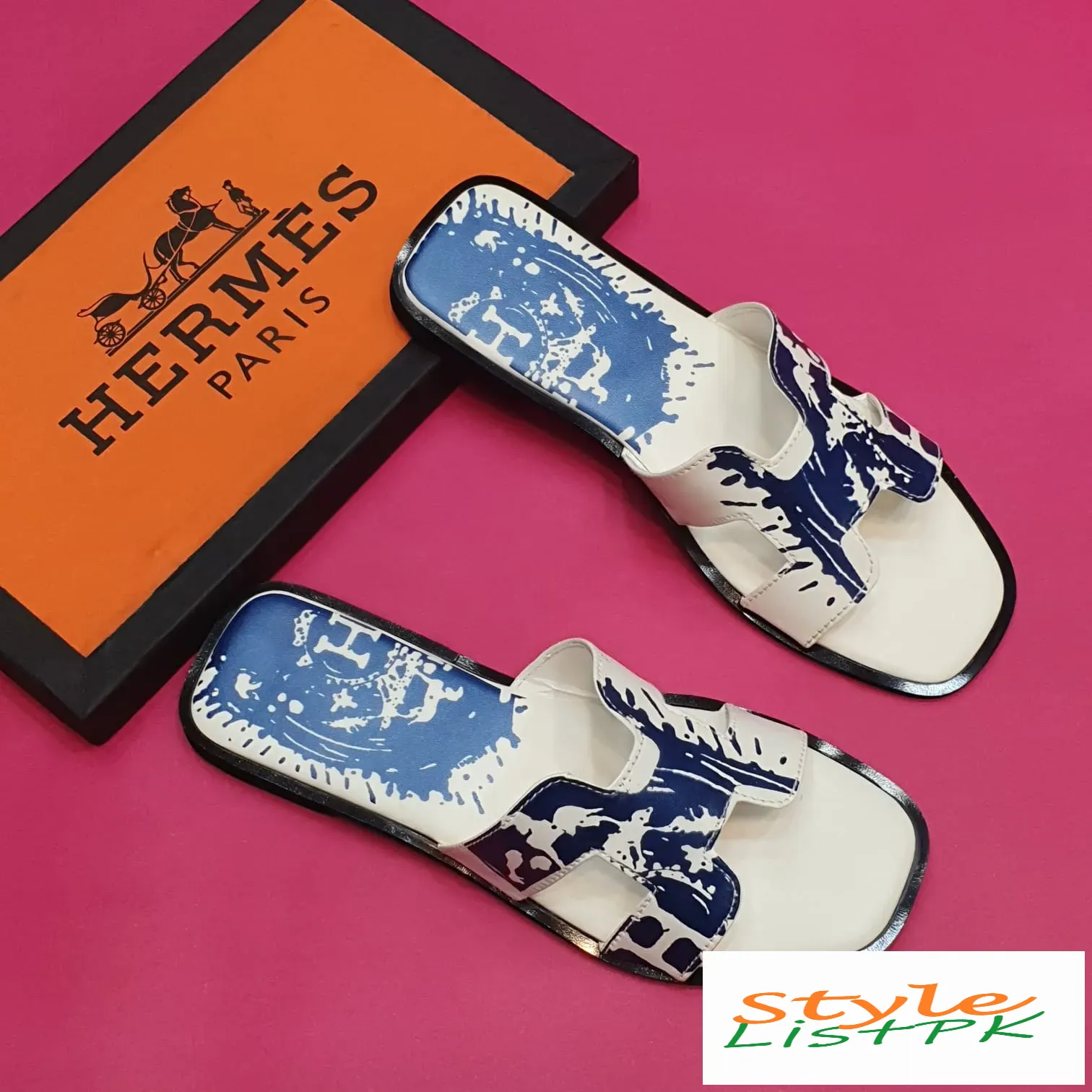 Hermes Colorful Slippers