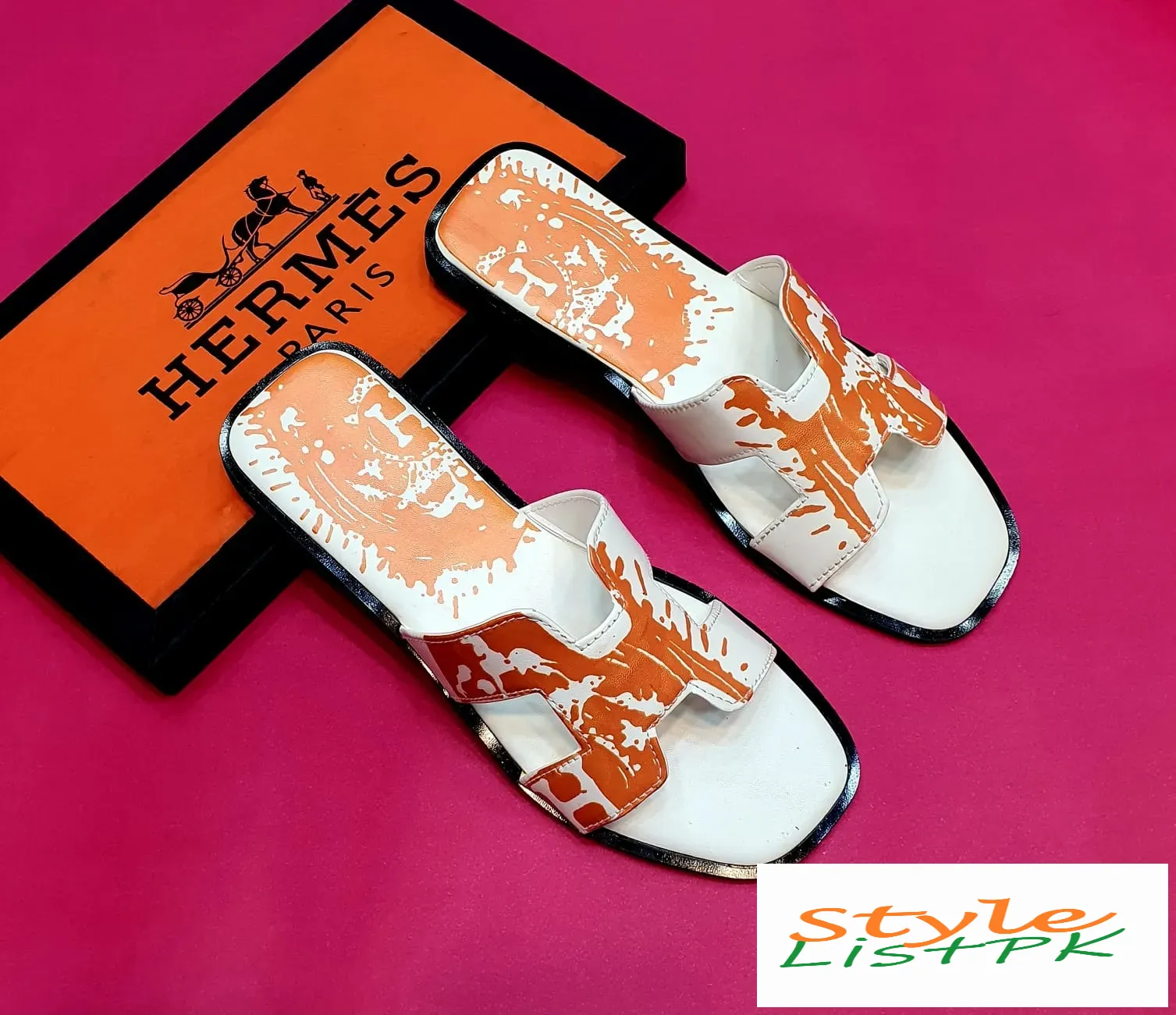 Hermes Colorful Slippers