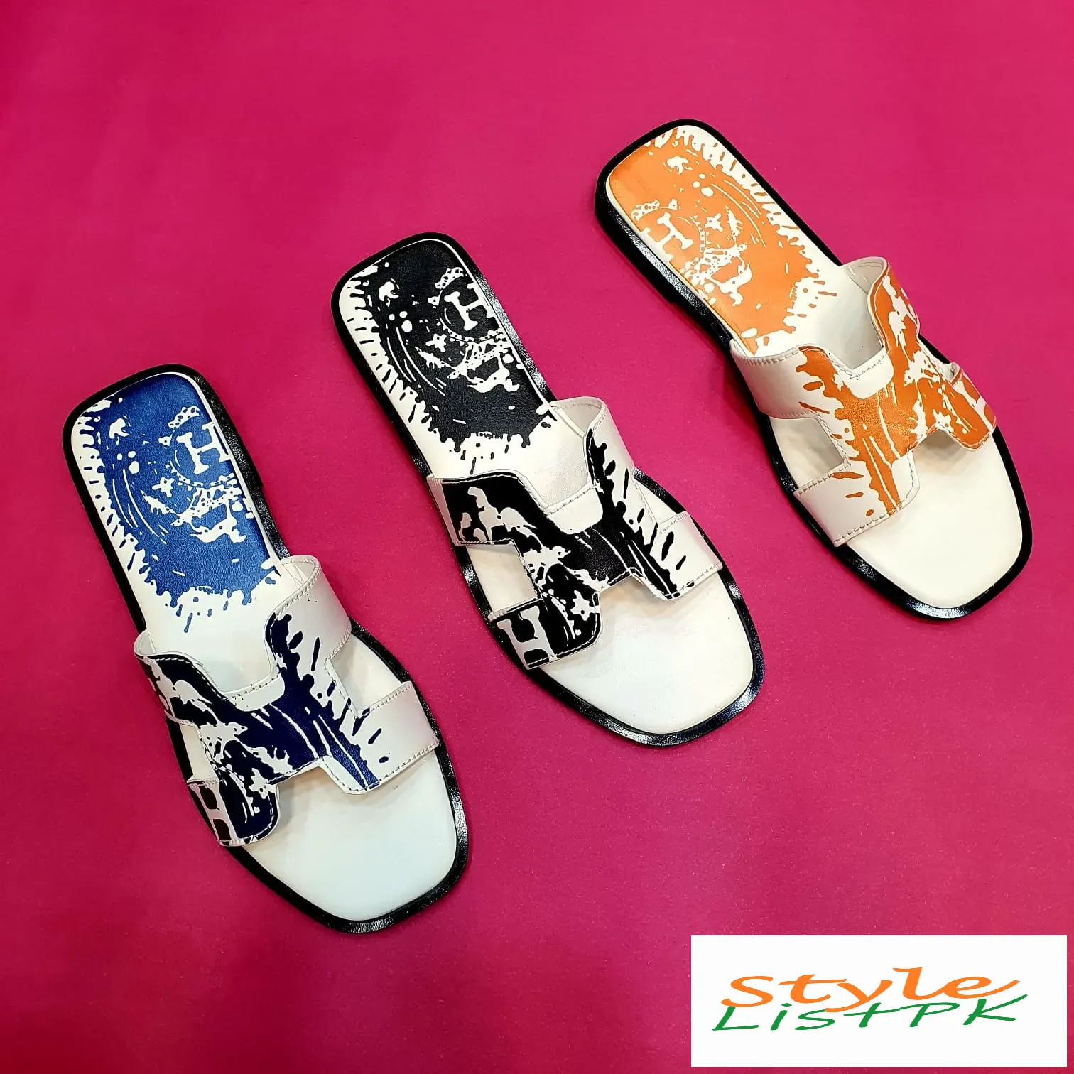 Hermes Colorful Slippers
