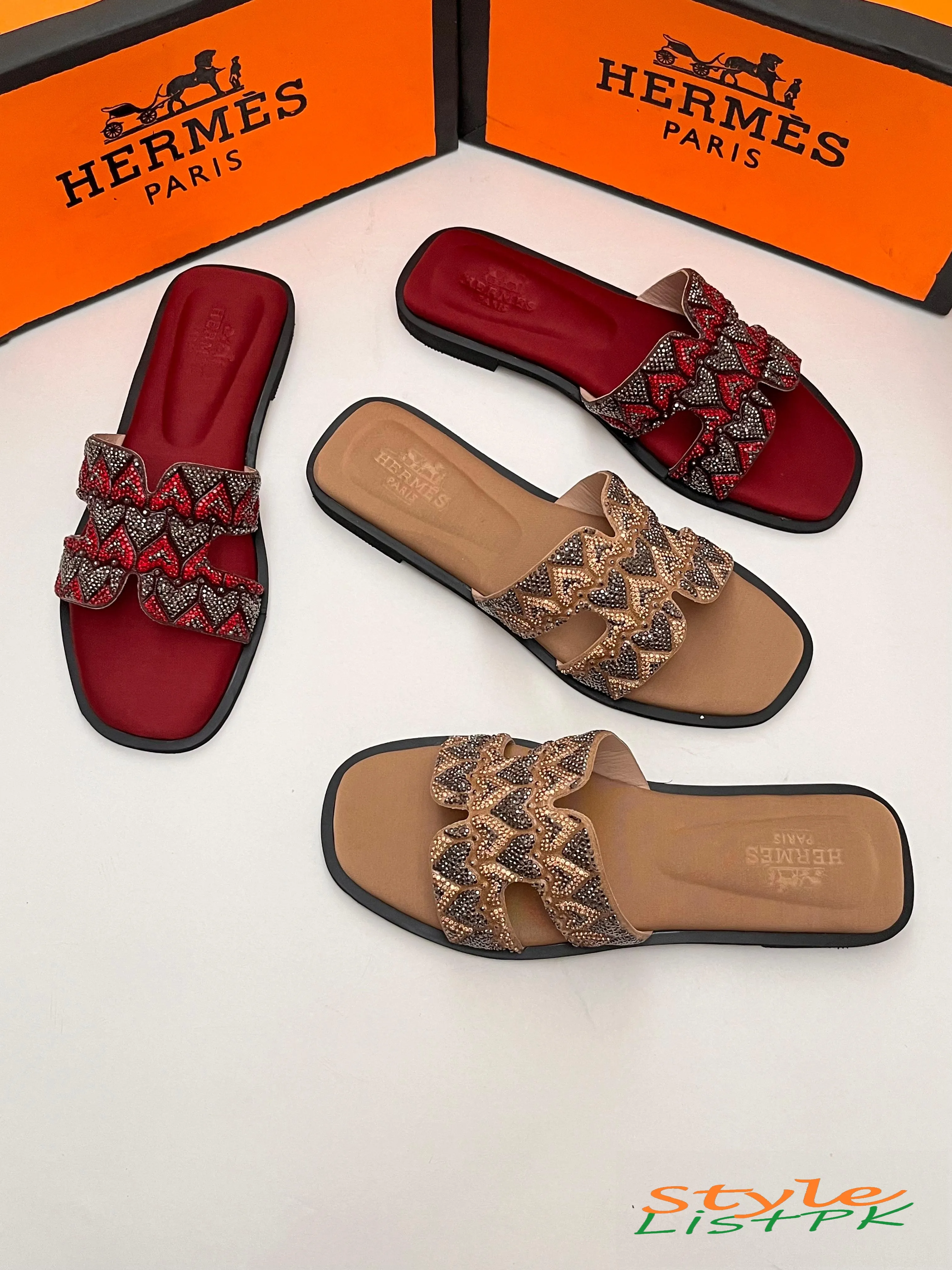 Hermes Embroidered Flats 