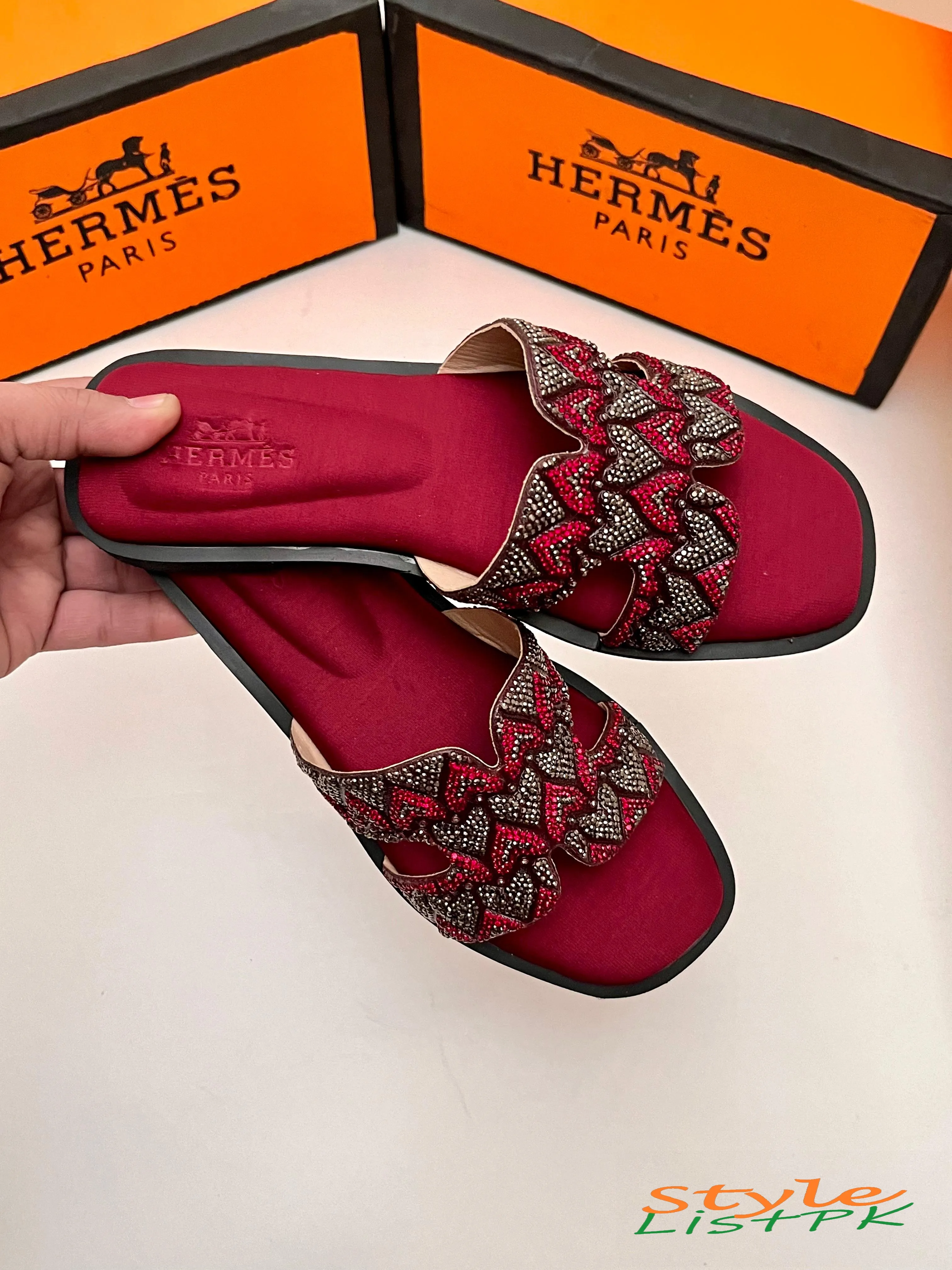 Hermes Embroidered Flats 