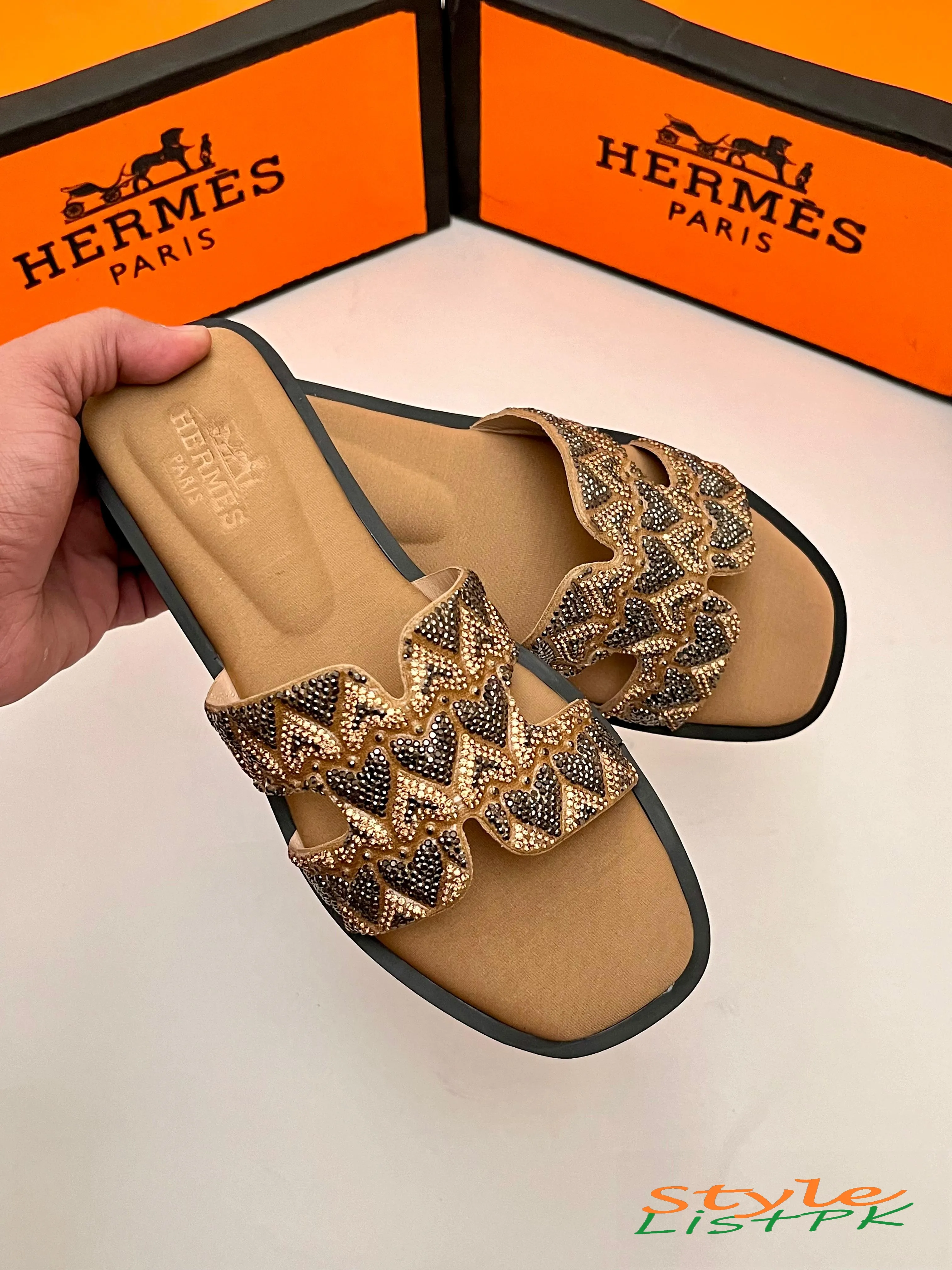 Hermes Embroidered Flats 
