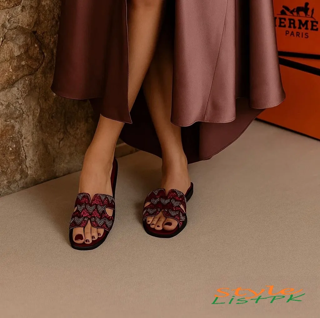 Hermes Embroidered Flats 