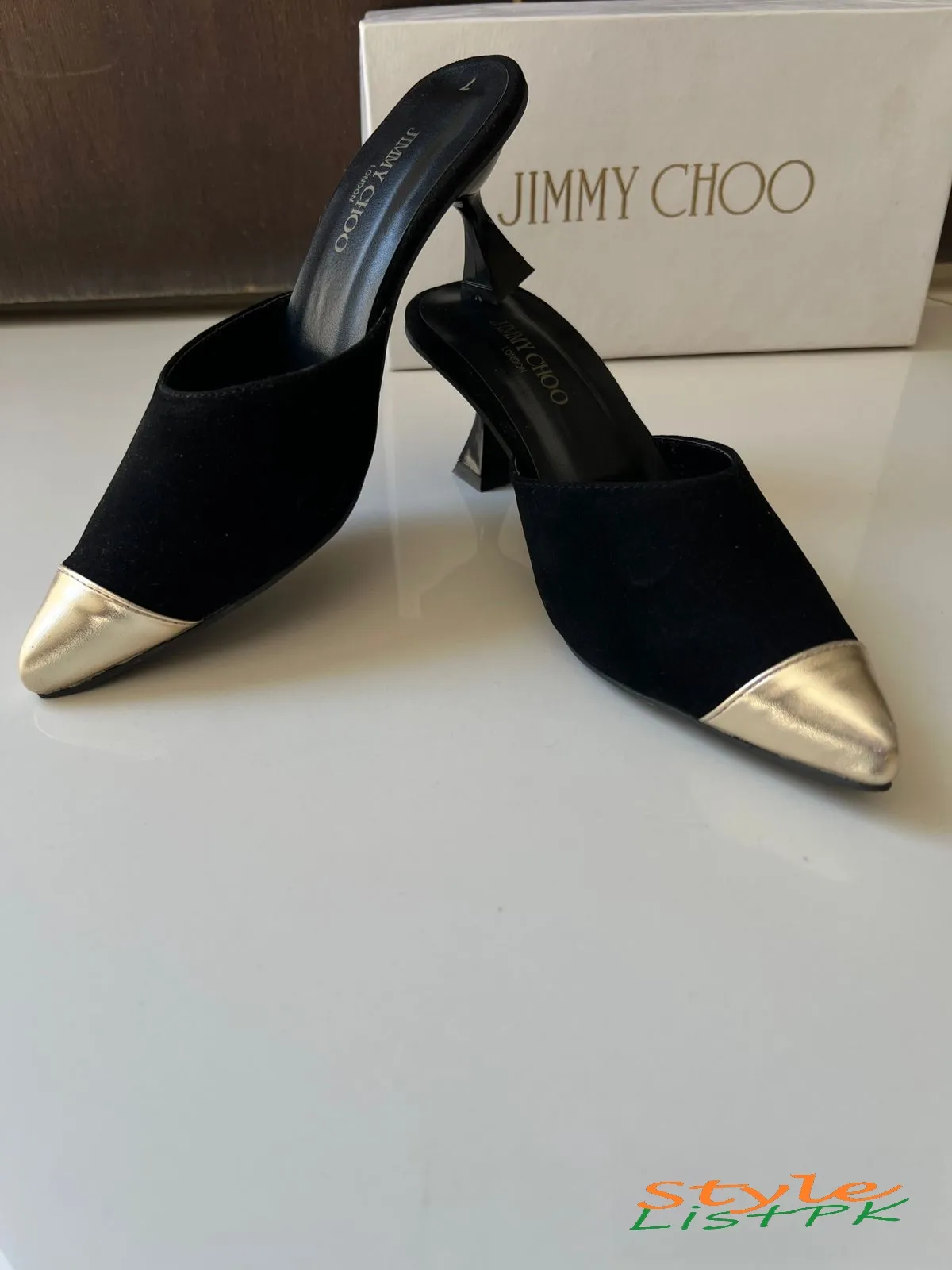 Jimmy Choo Black Gold Heels