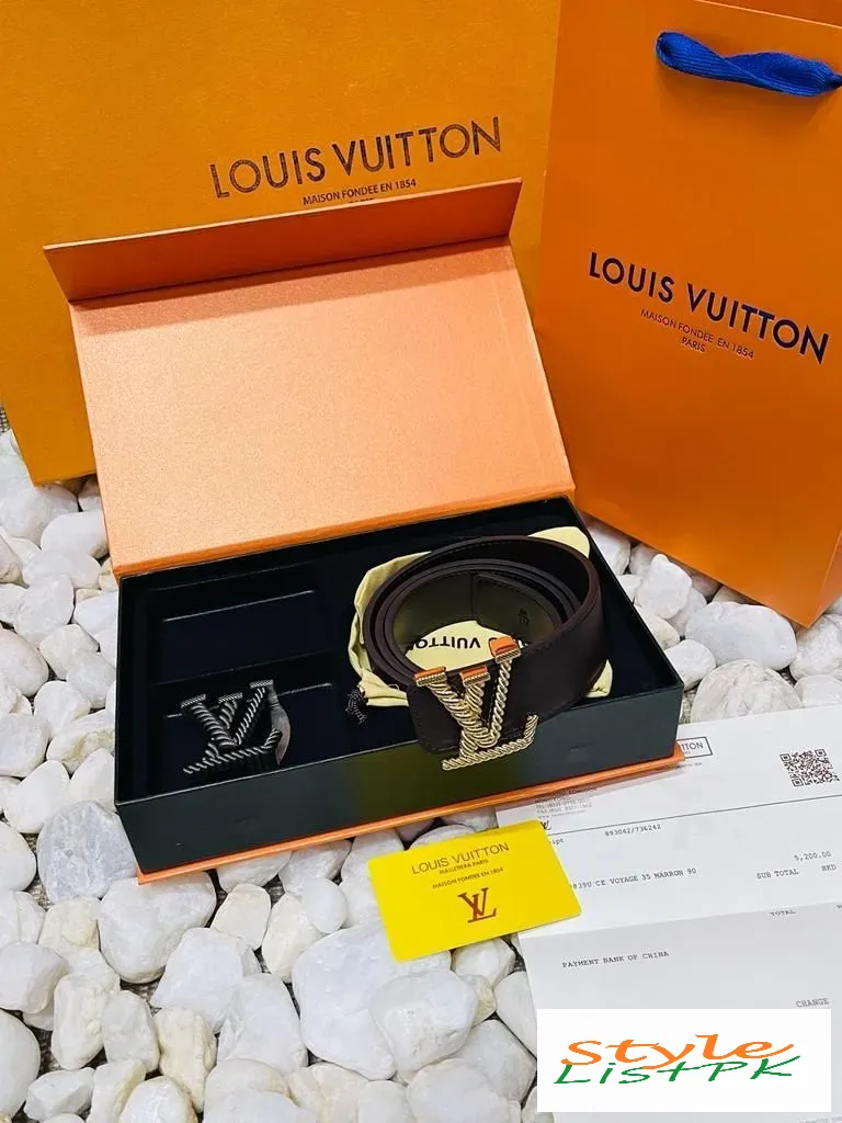 Lv Belt With Extra Buckle With Brand Box