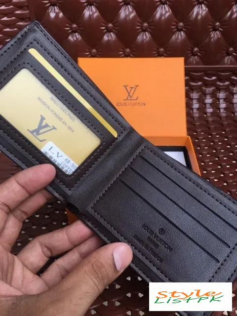 Lv Men Soft Leather Wallet Flowers