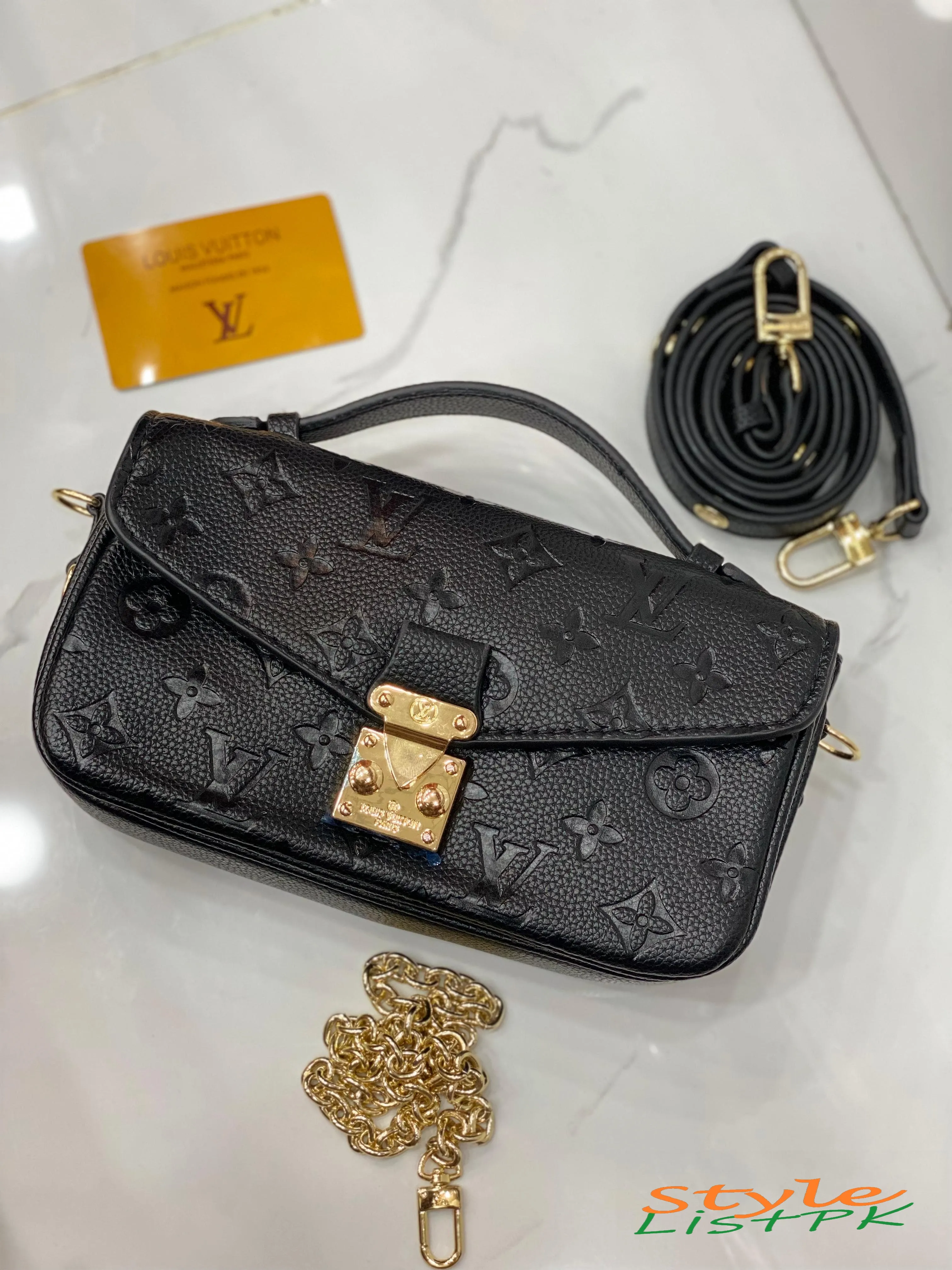 Lv Monogram Embroidered Pochette