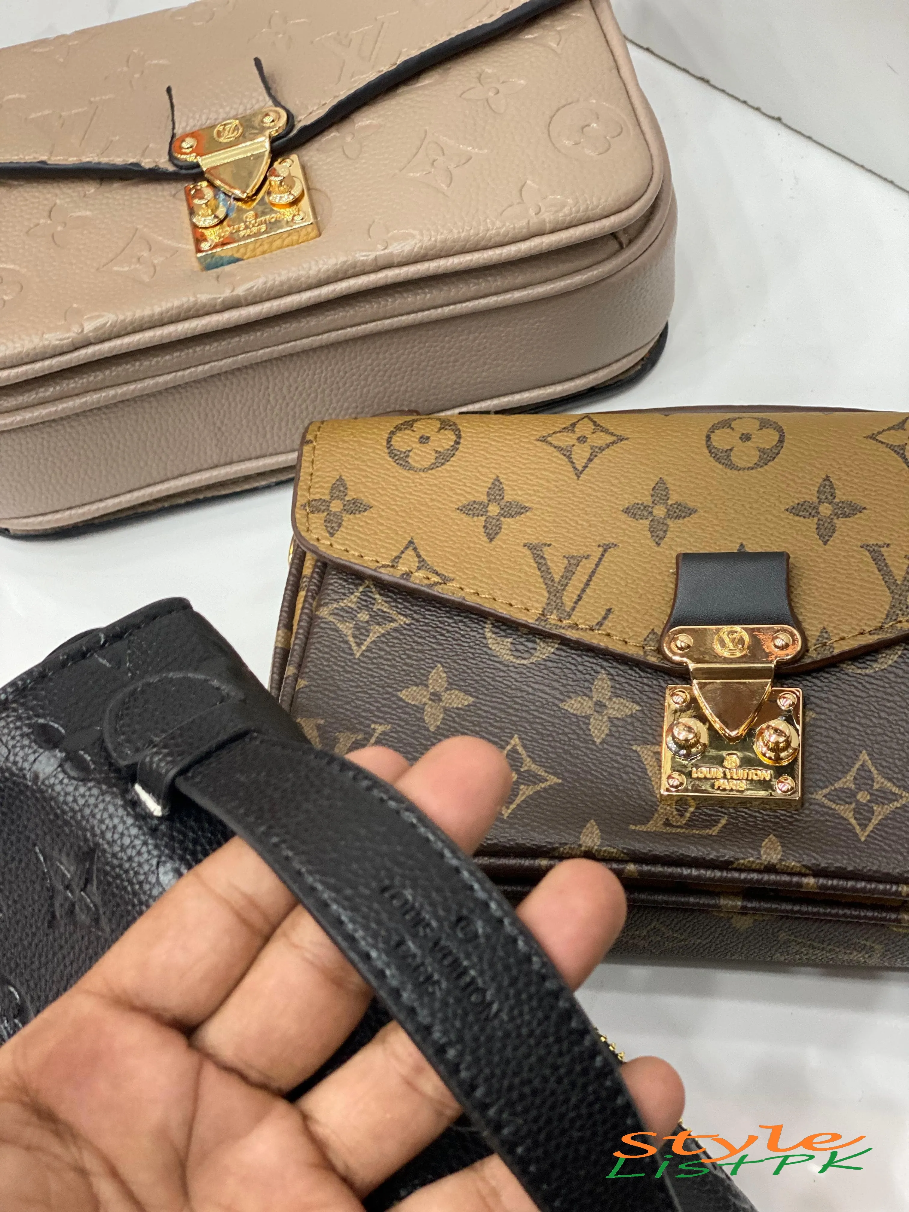 Lv Monogram Embroidered Pochette