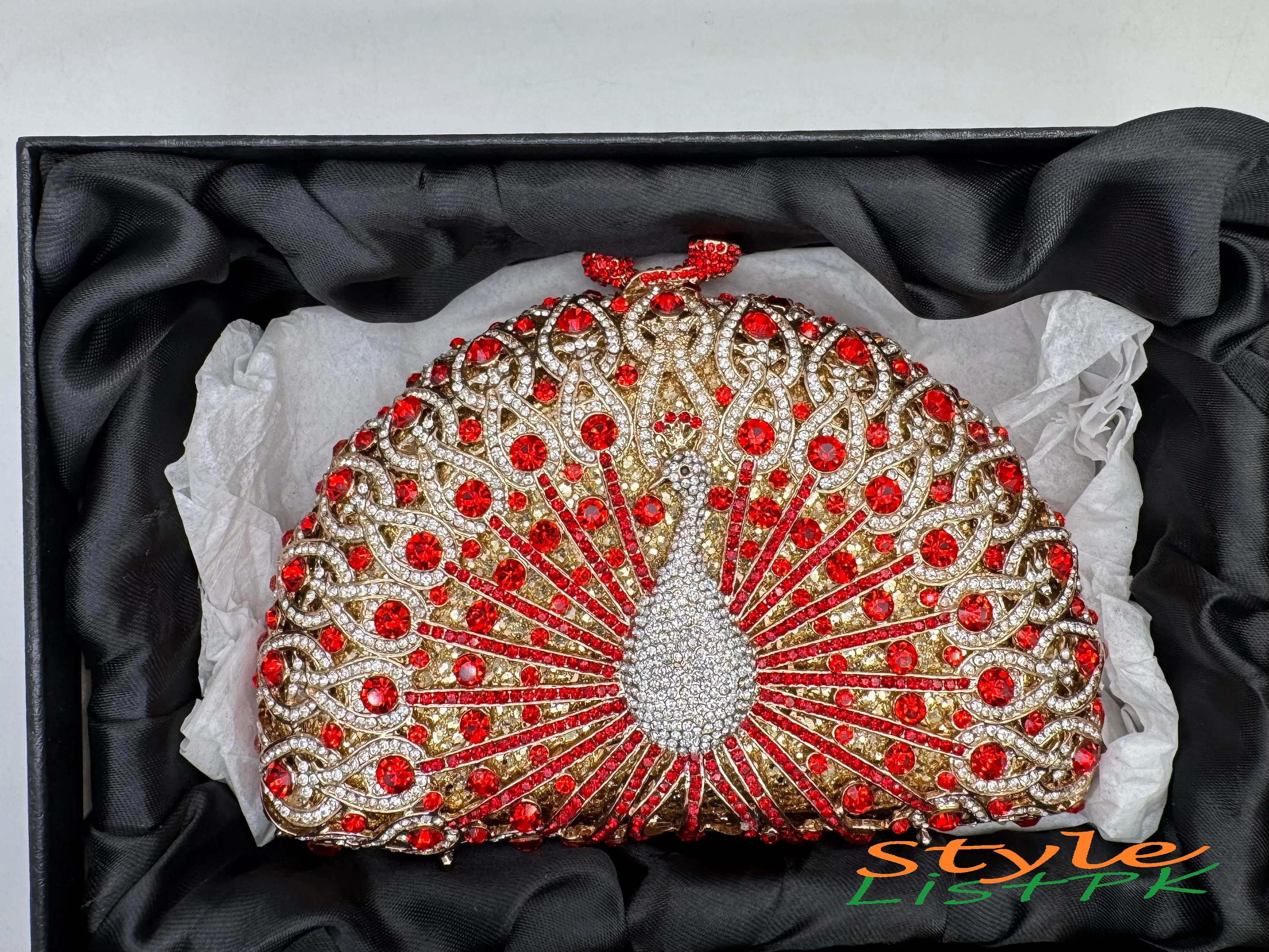 Peacock Rhinestone Clutch 