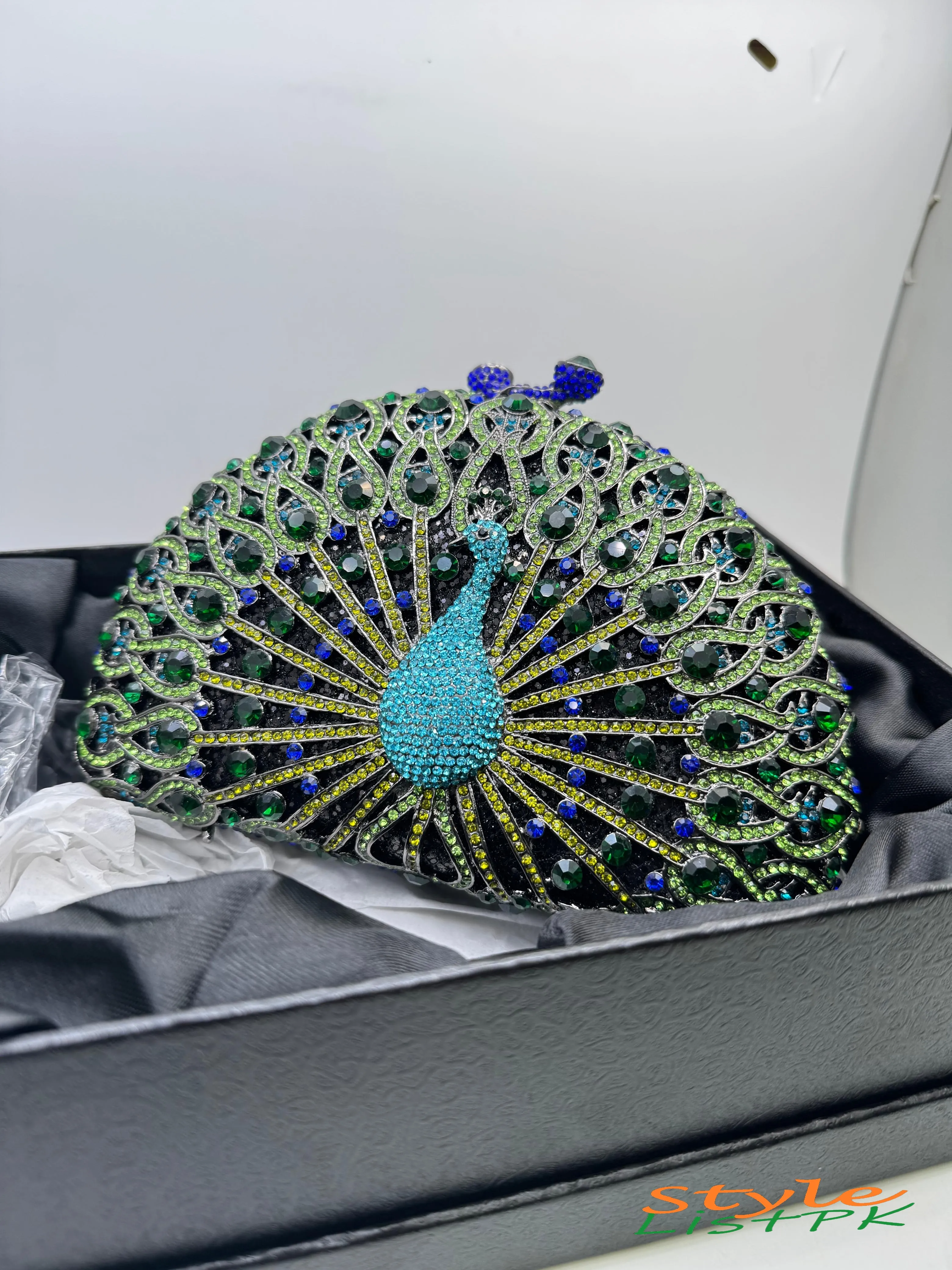 Peacock Rhinestone Clutch 