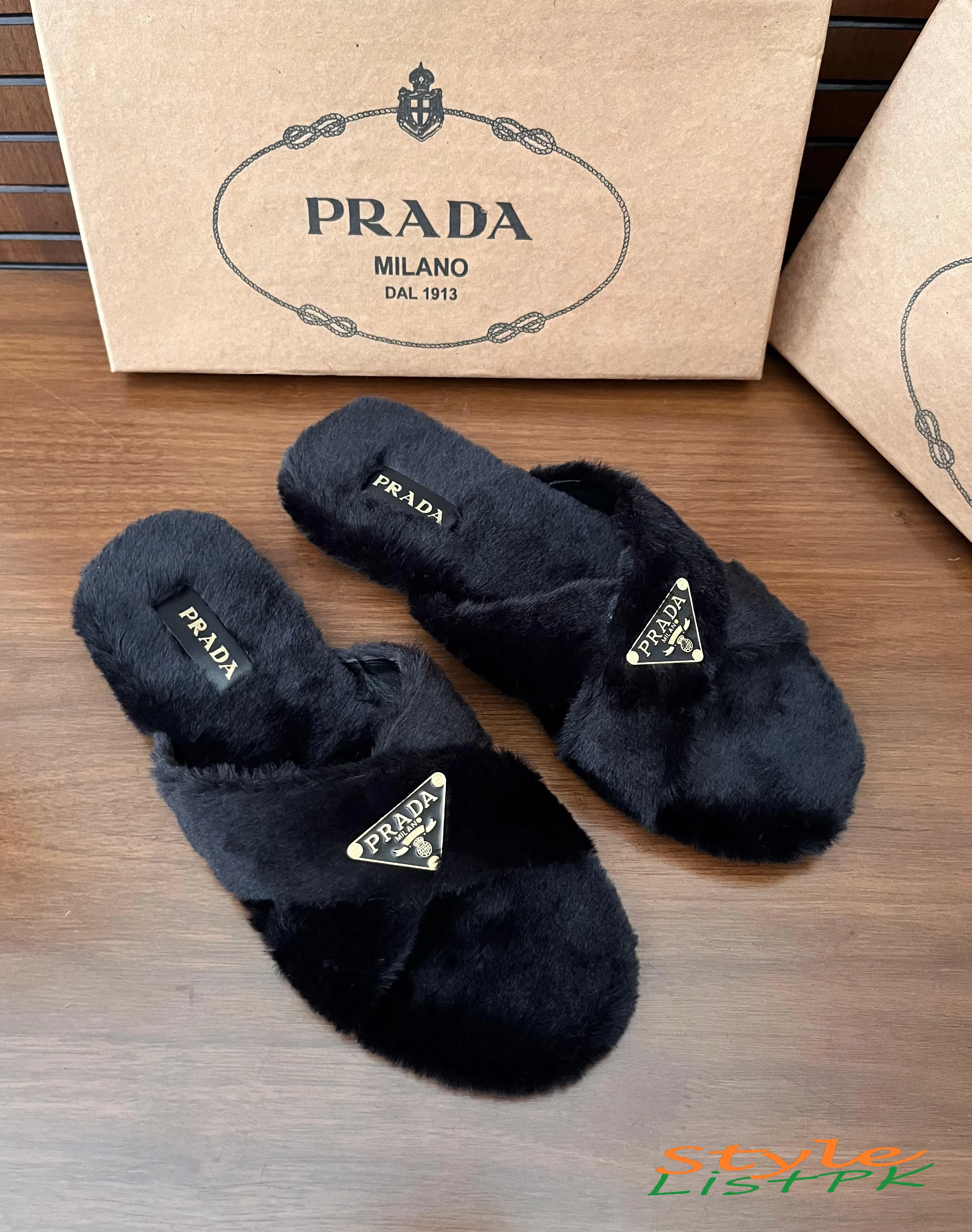 Prada Fur Slides 