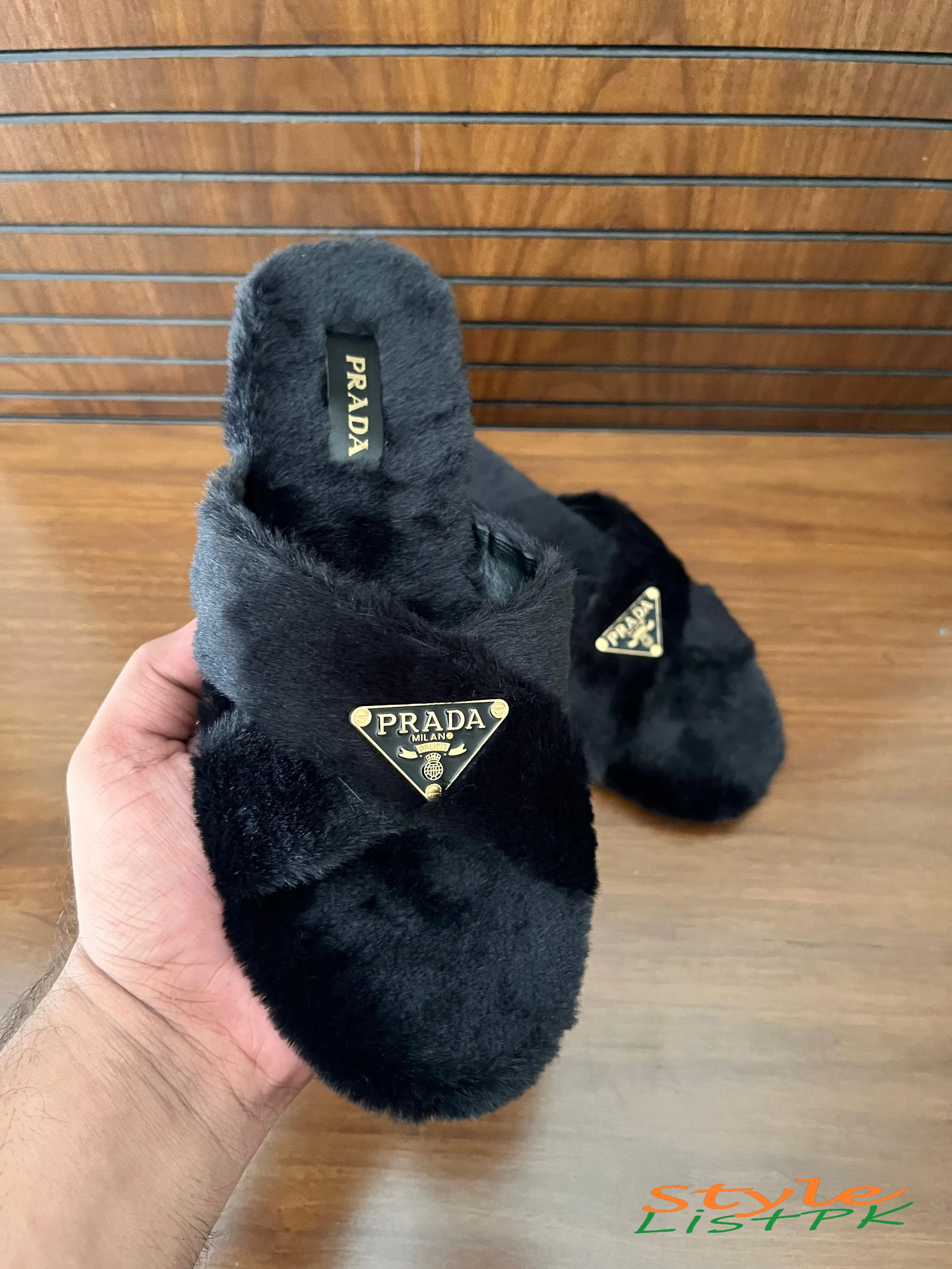 Prada Fur Slides 
