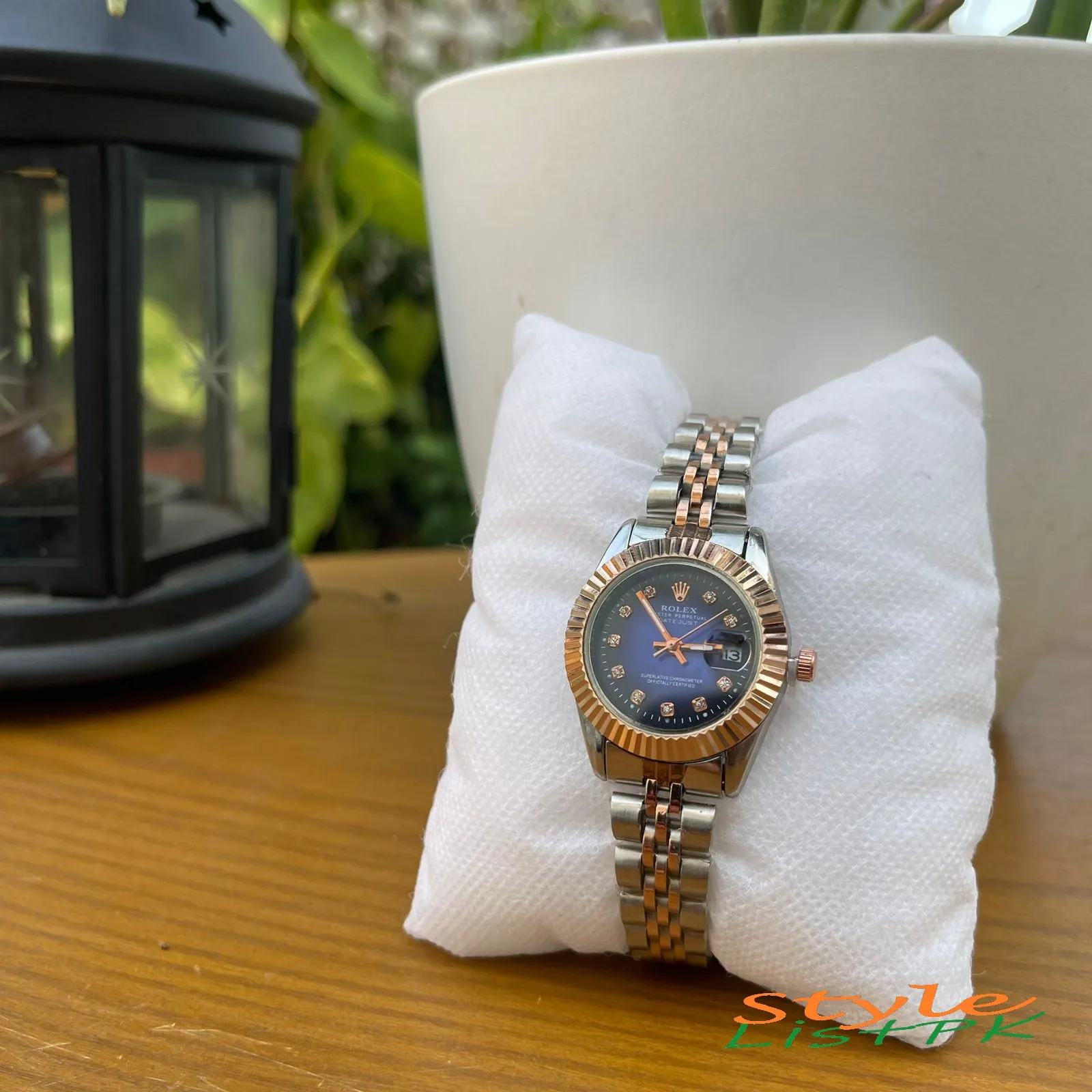 Rolex Mini Blue Dial Two Tone Chain 