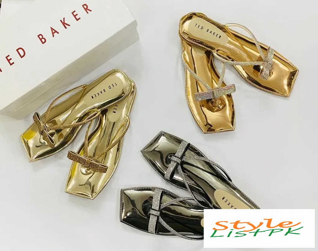 Ted Bakers Slippers Fancy Bow Slippers