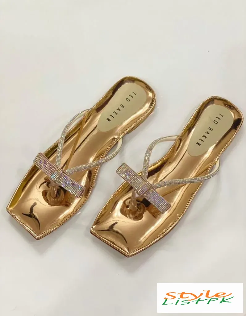 Ted Bakers Slippers Fancy Bow Slippers