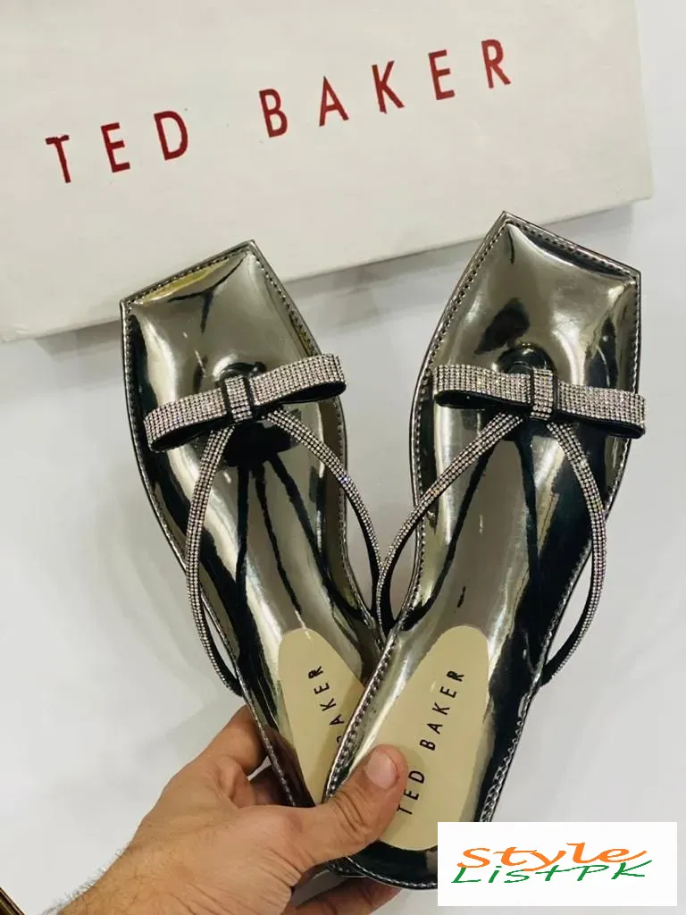 Ted Bakers Slippers Fancy Bow Slippers
