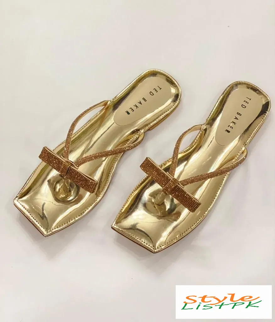 Ted Bakers Slippers Fancy Bow Slippers