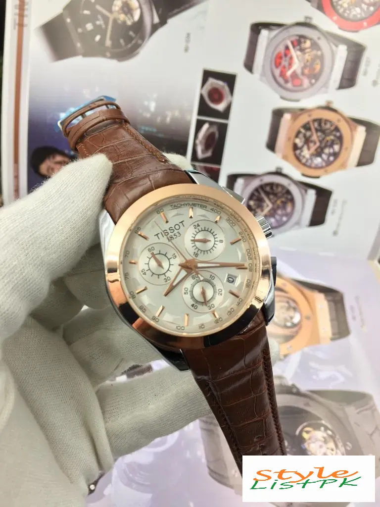 Tissot Chronograph Brown Leather Watch