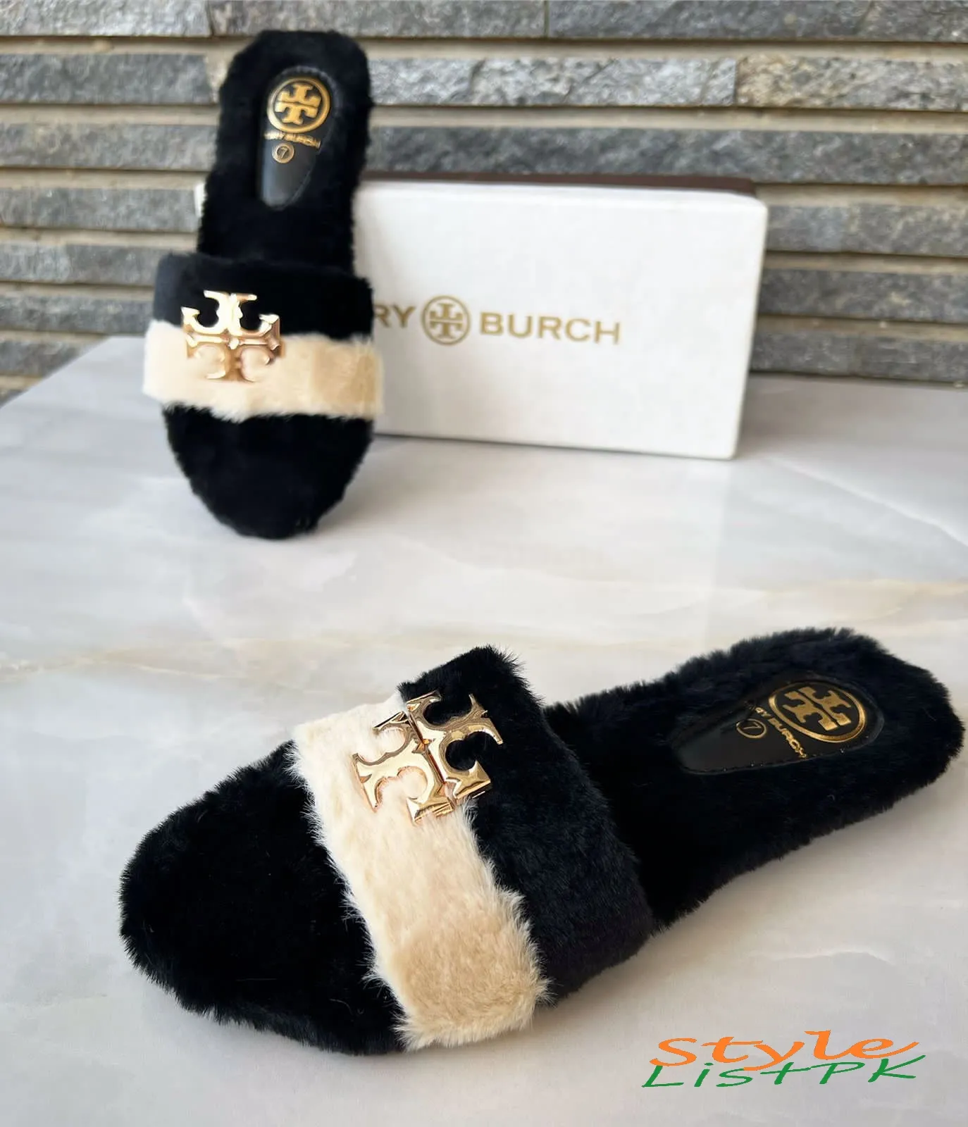 Tory Burch Fur Slides 