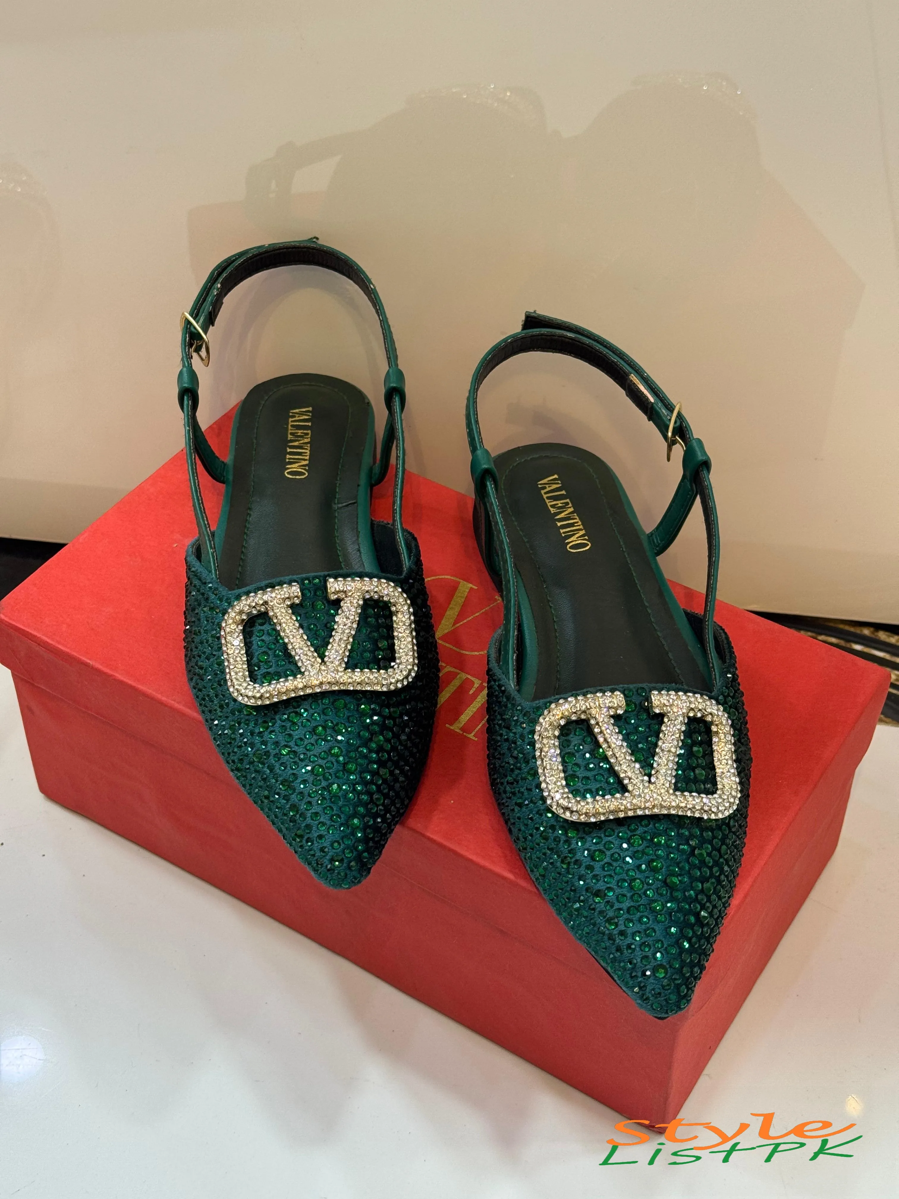 Valentino Rhinestones Flats