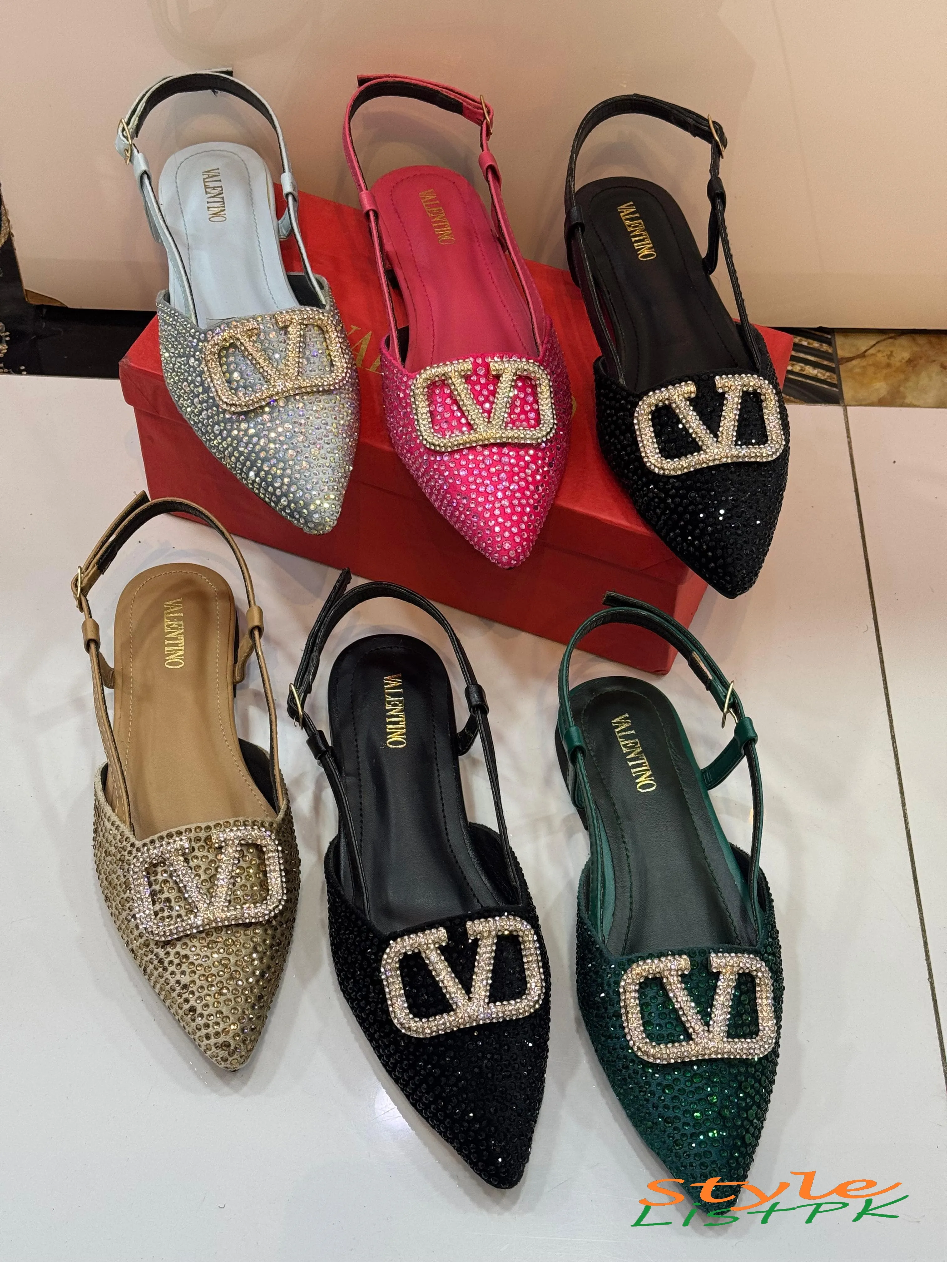 Valentino Rhinestones Flats