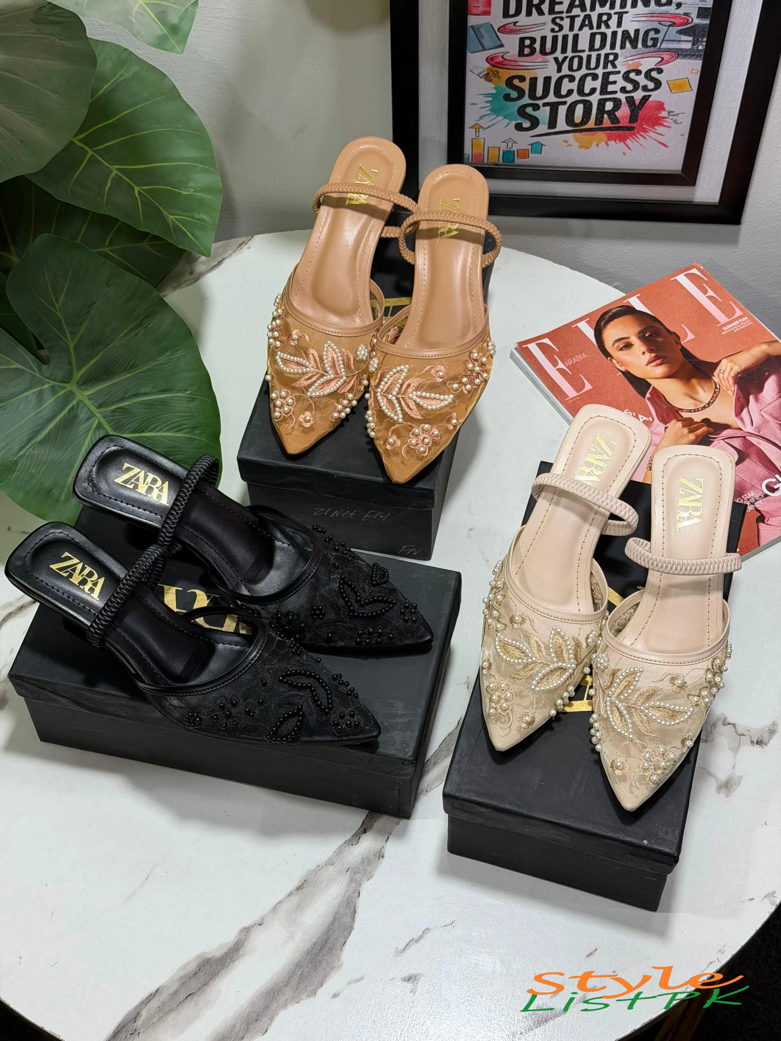 Zara Embroidered Heels