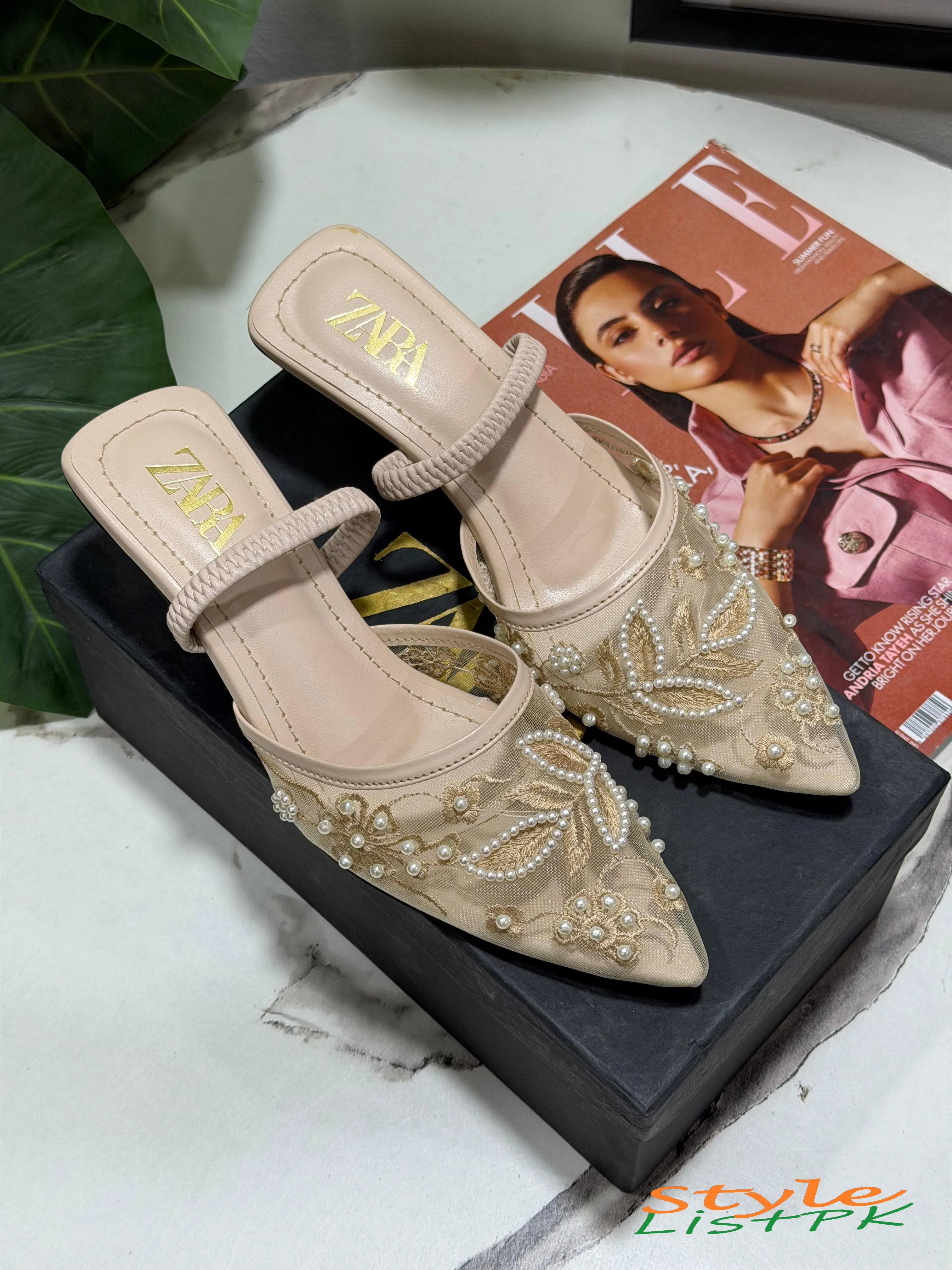 Zara Embroidered Heels