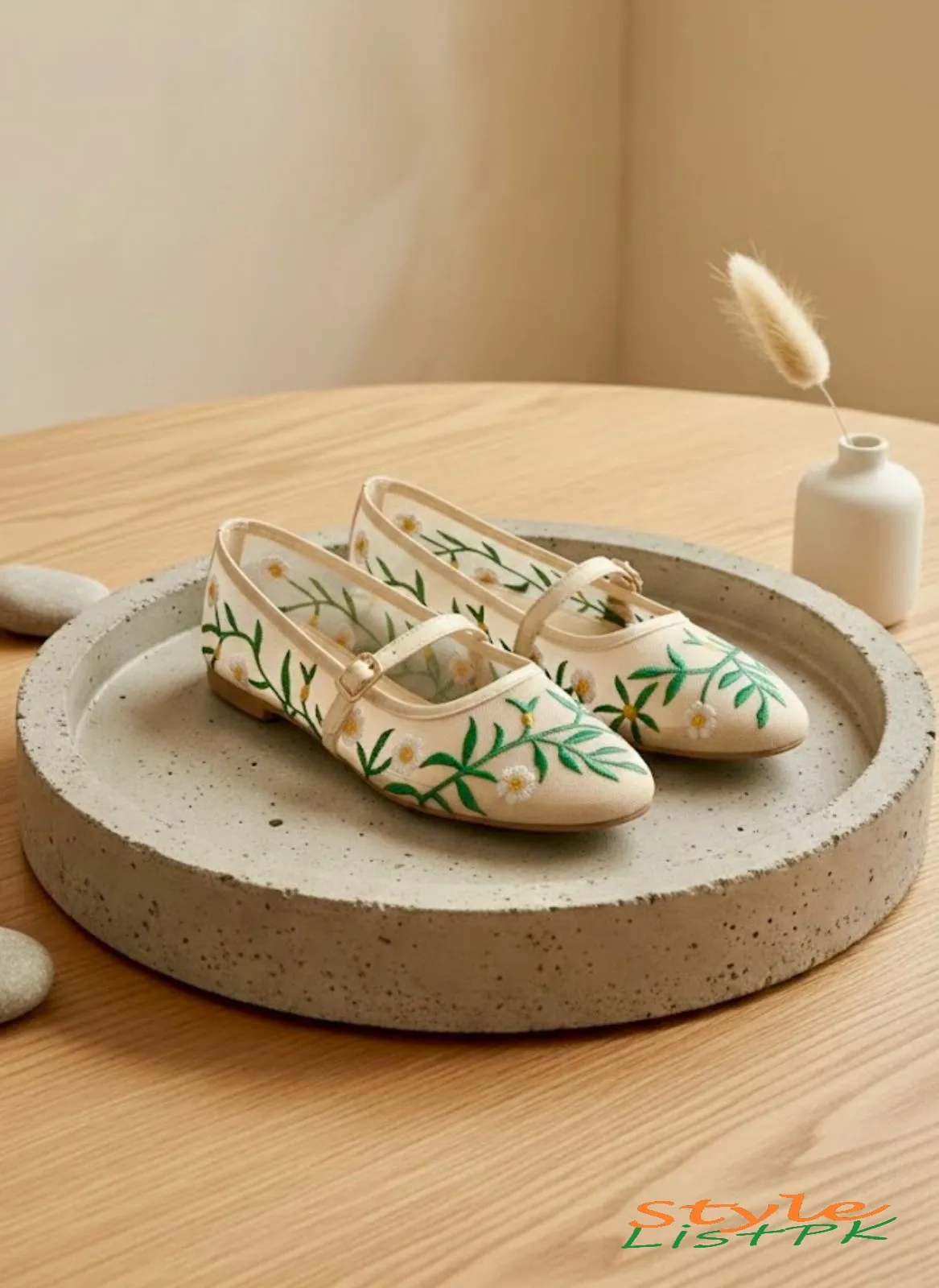 Zara Net Embroidery Pumps