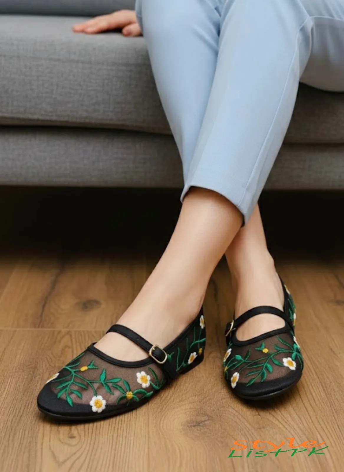 Zara Net Embroidery Pumps