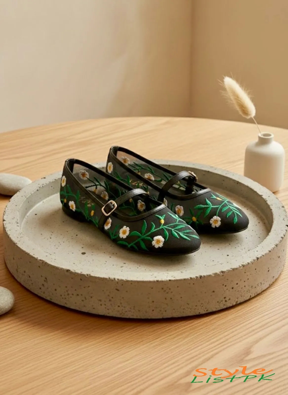 Zara Net Embroidery Pumps