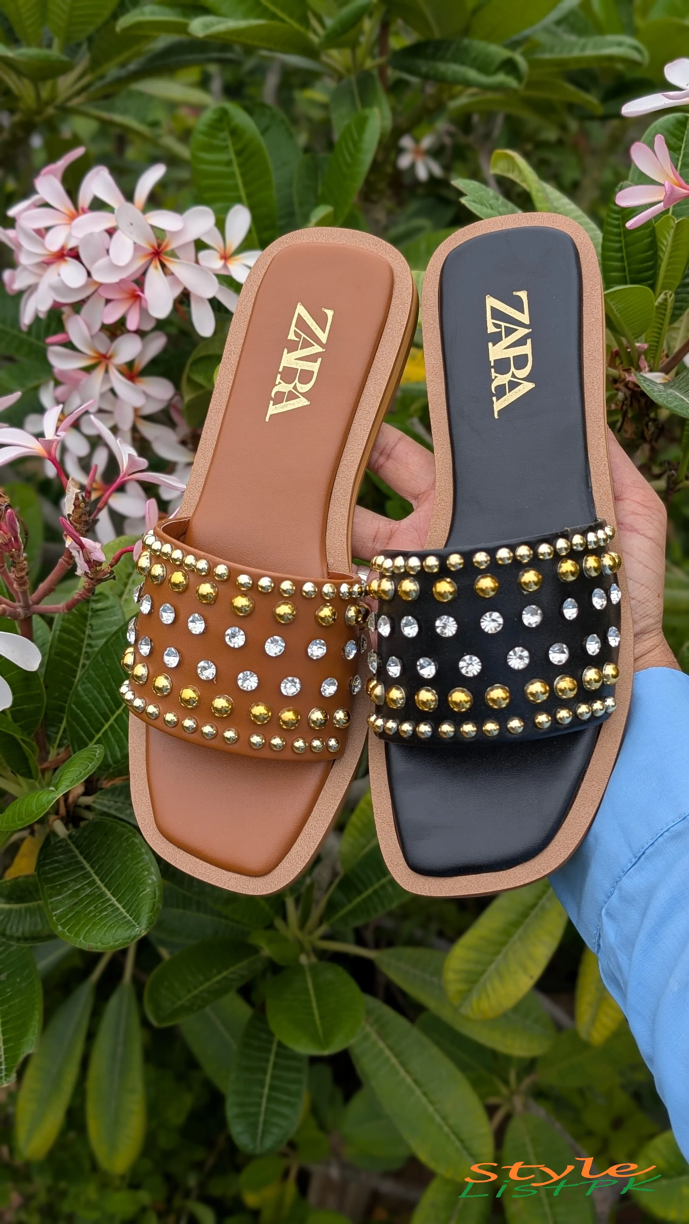 Zara Pearl & Diamond Slides