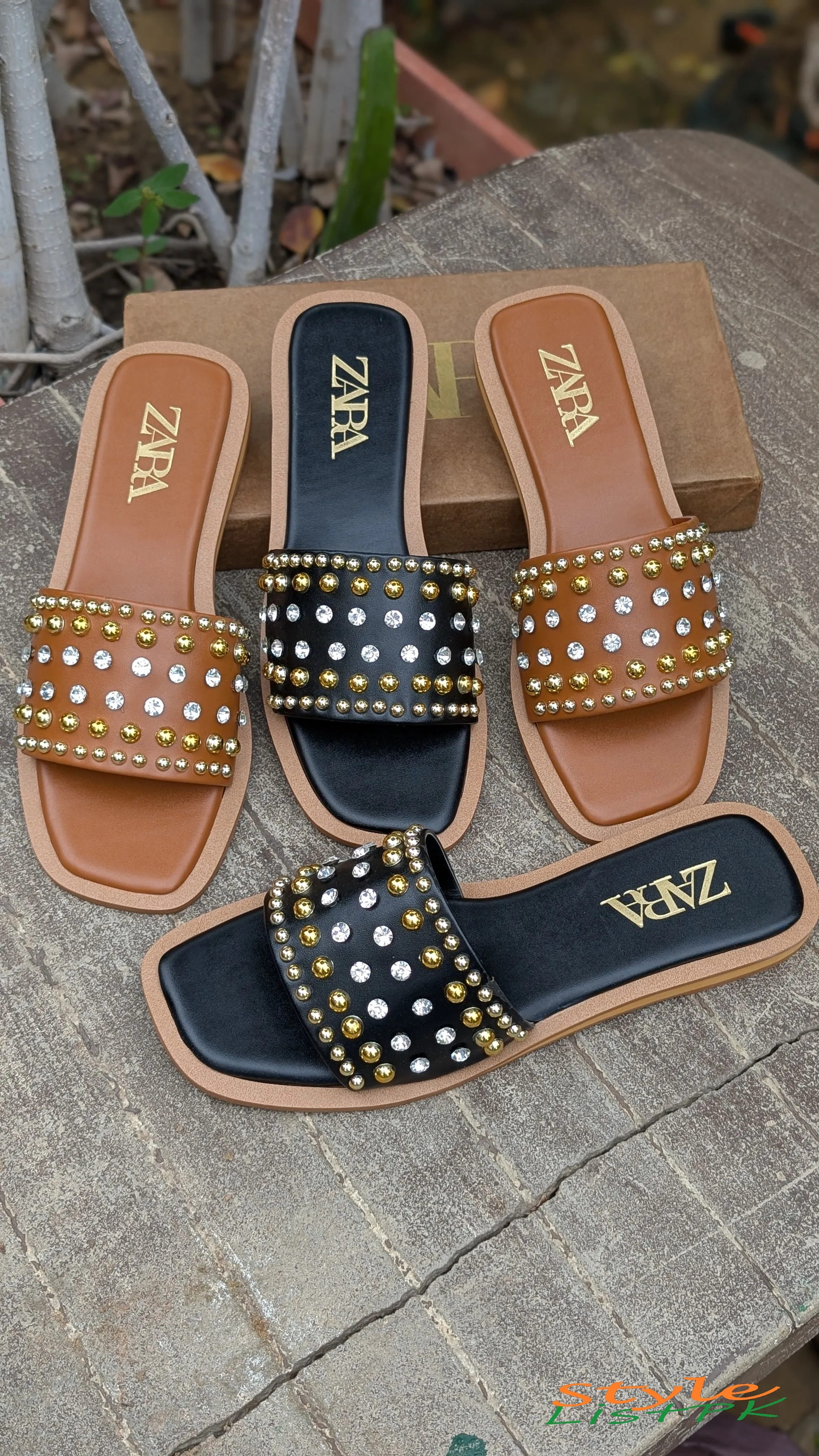 Zara Pearl & Diamond Slides